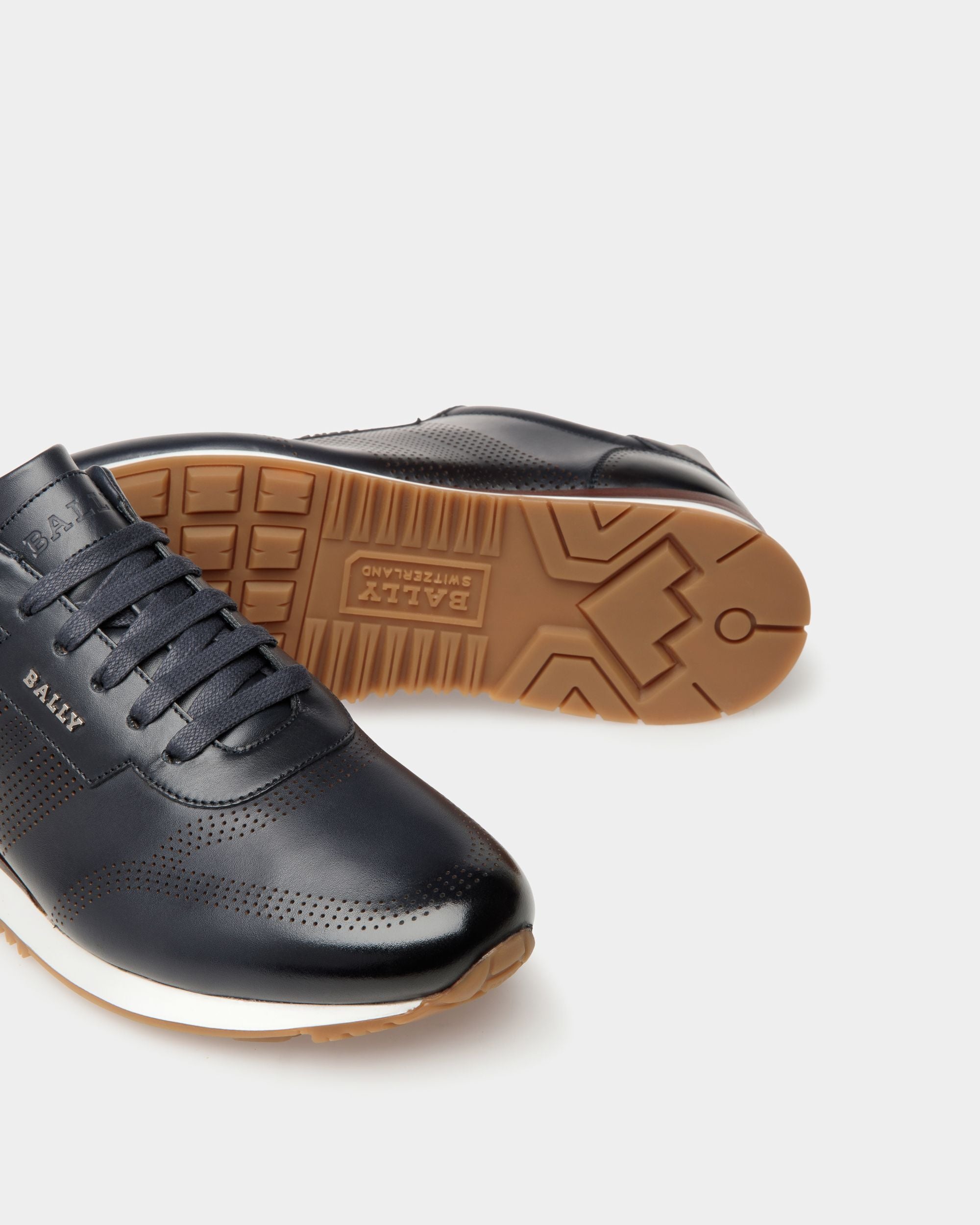 Asken Sneakers En Cuir Bleu Nuit - Homme - Bally - 04