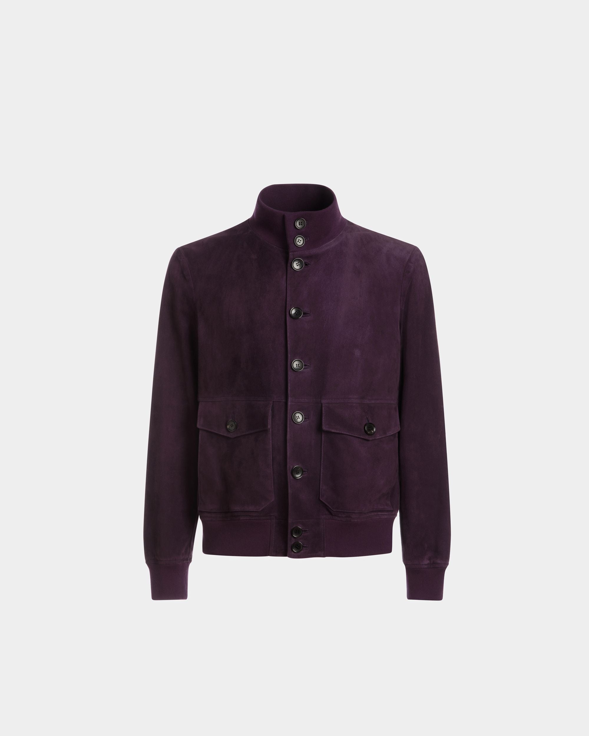 Blouson bomber à col montant Daim orchidée - Homme - Bally - 01