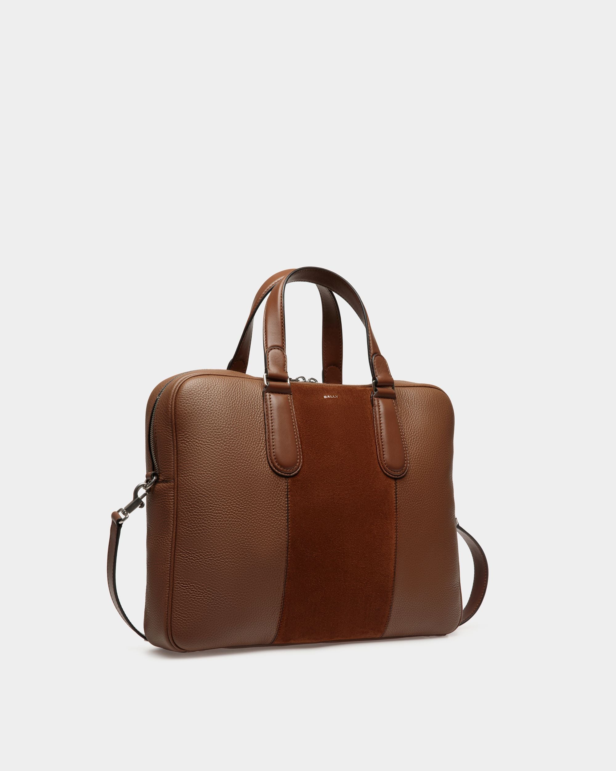 Cartable Spin En Cuir Marron - Homme - Bally - 03