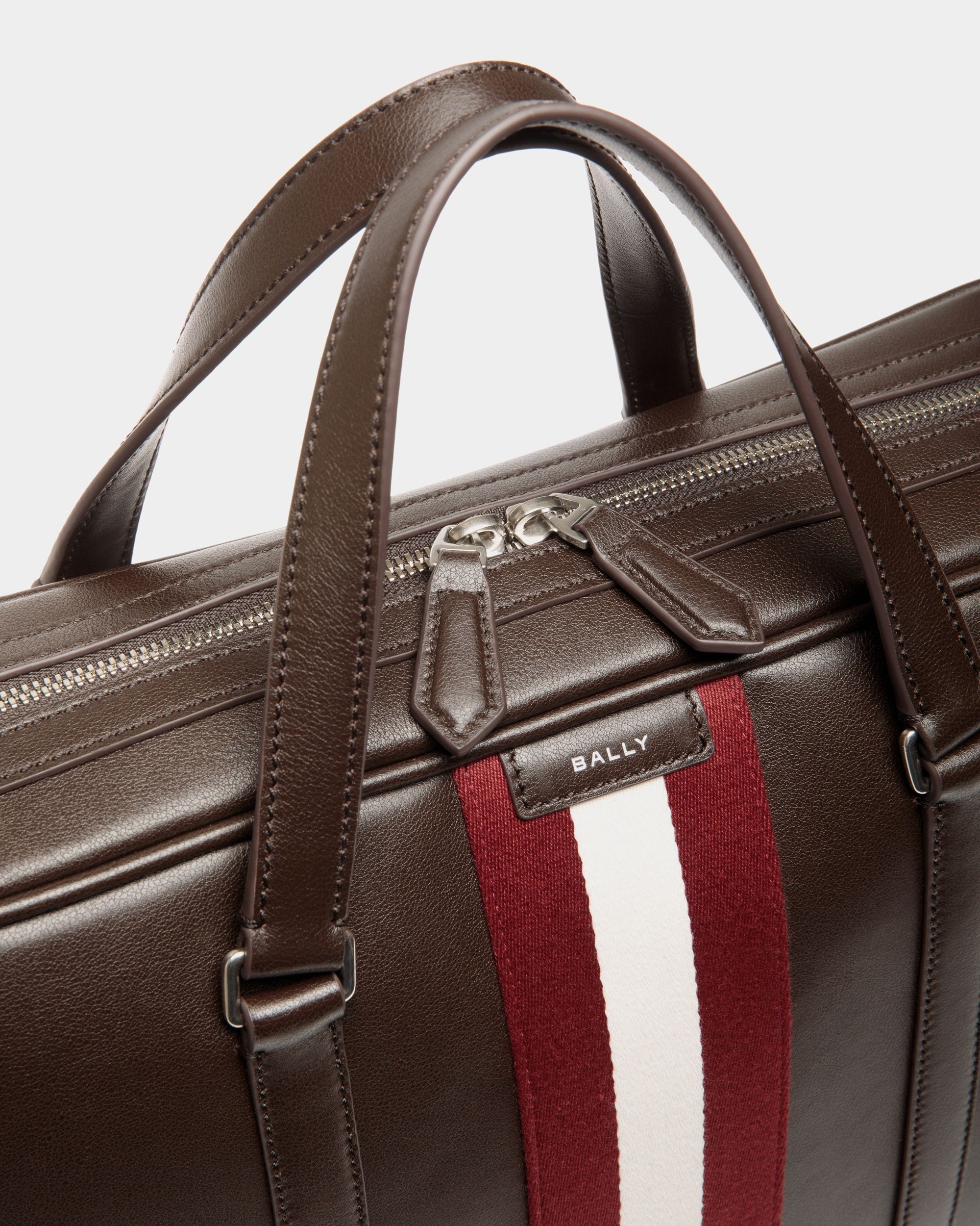 Cartable Code En Cuir Ebano - Homme - Bally - 05