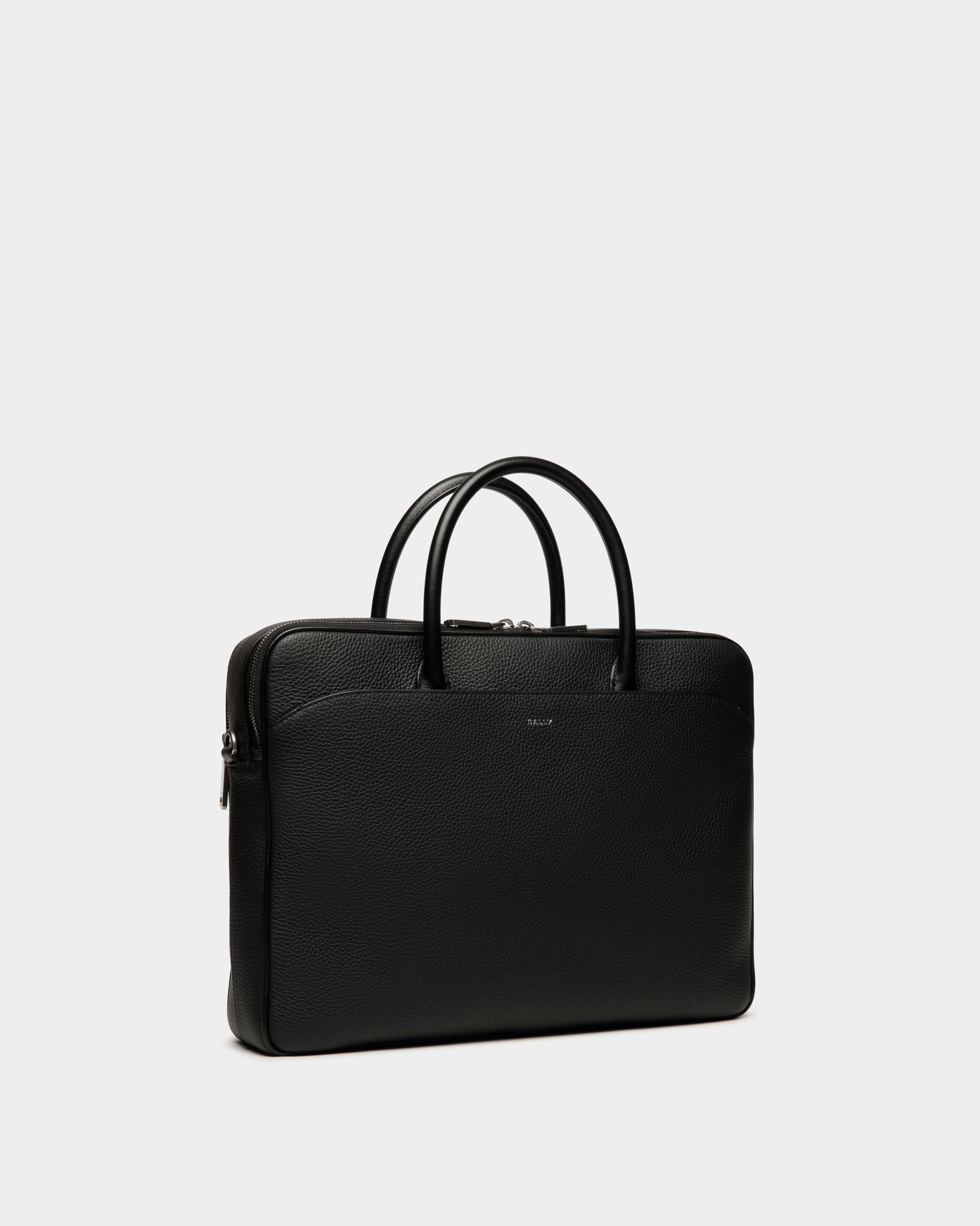 Cartable Oeden En Cuir Noir - Homme - Bally - 03