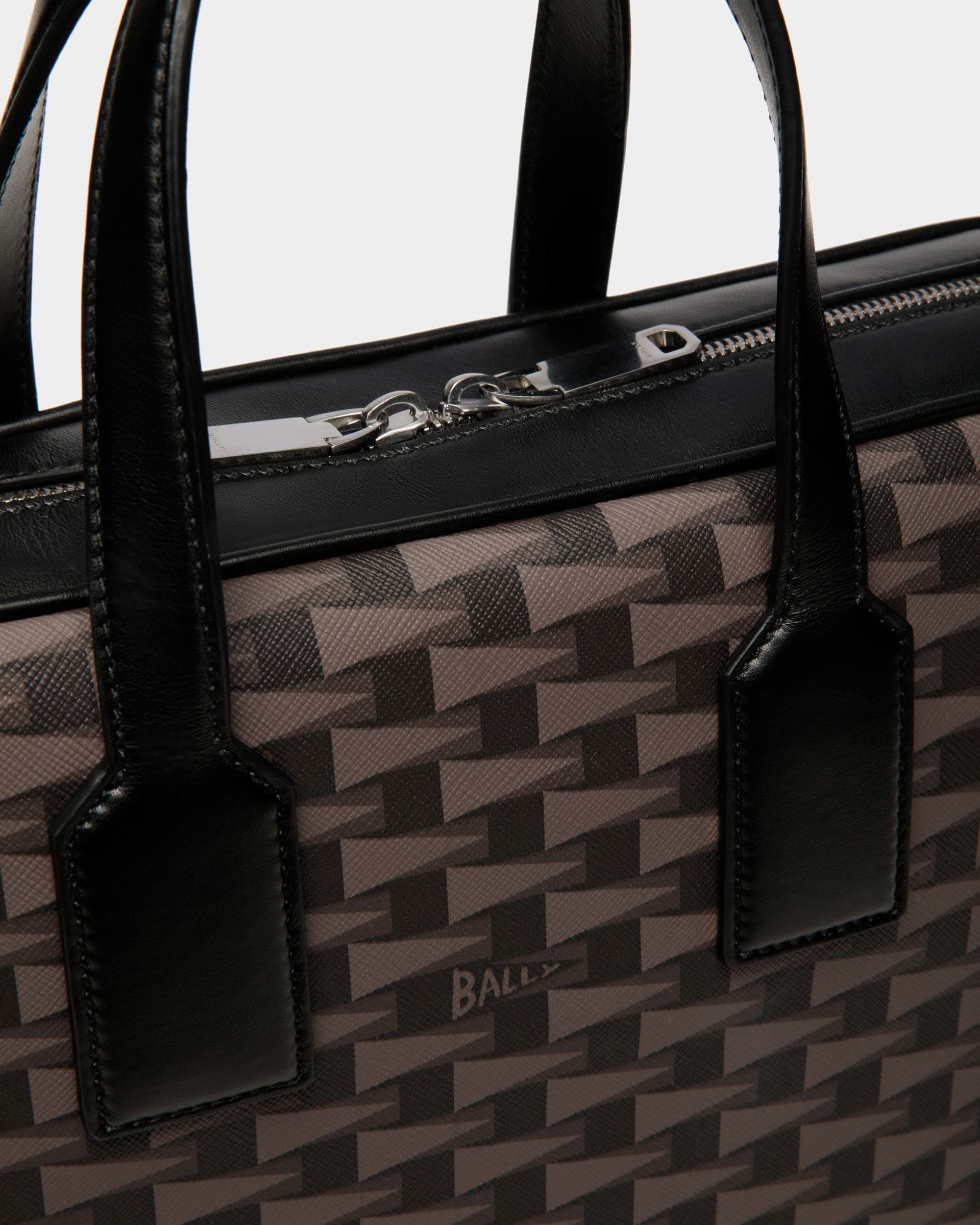 Pennant Briefcase in Black Pennant Motif - Homme - Bally - 05