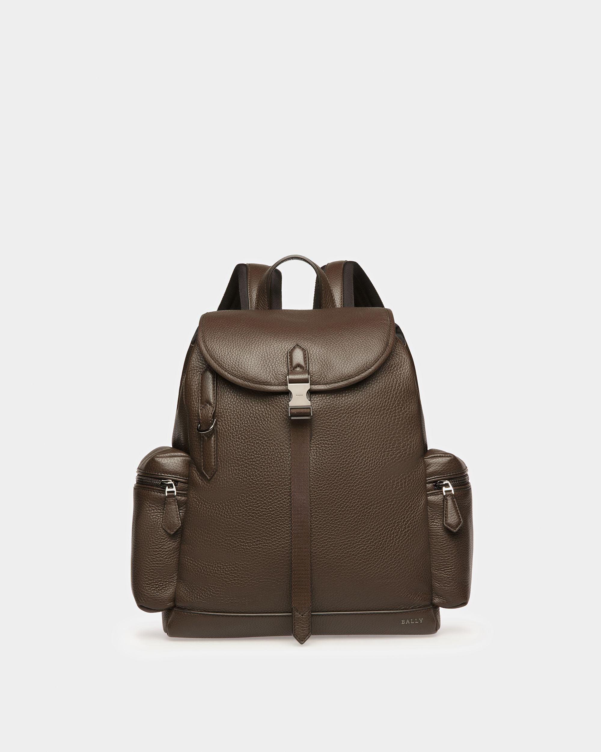 Cliford Sac À Dos En Cuir Brun Ébène - Homme - Bally - 01