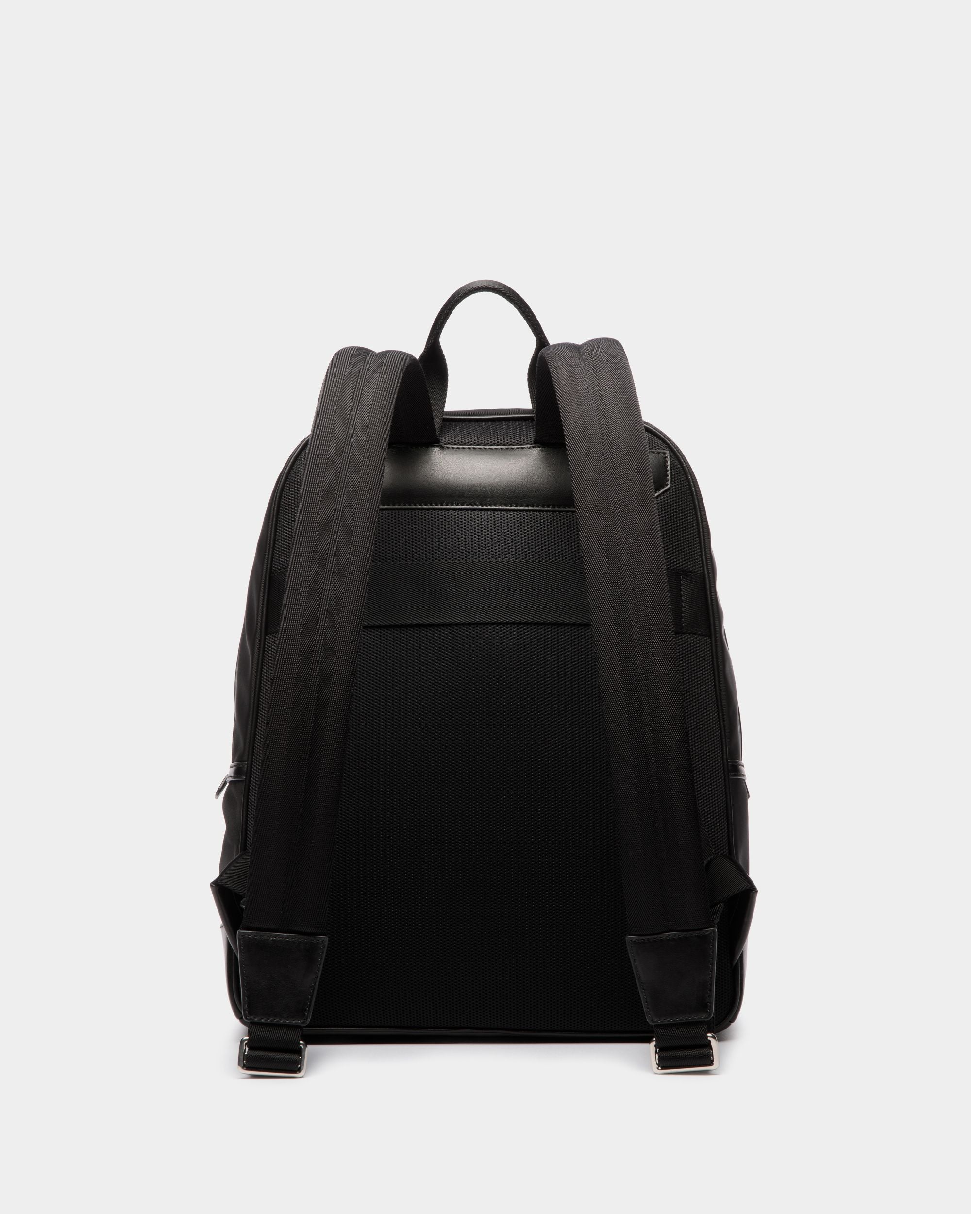 Sac À Dos Bar En Nylon Et Cuir Noirs - Homme - Bally - 02