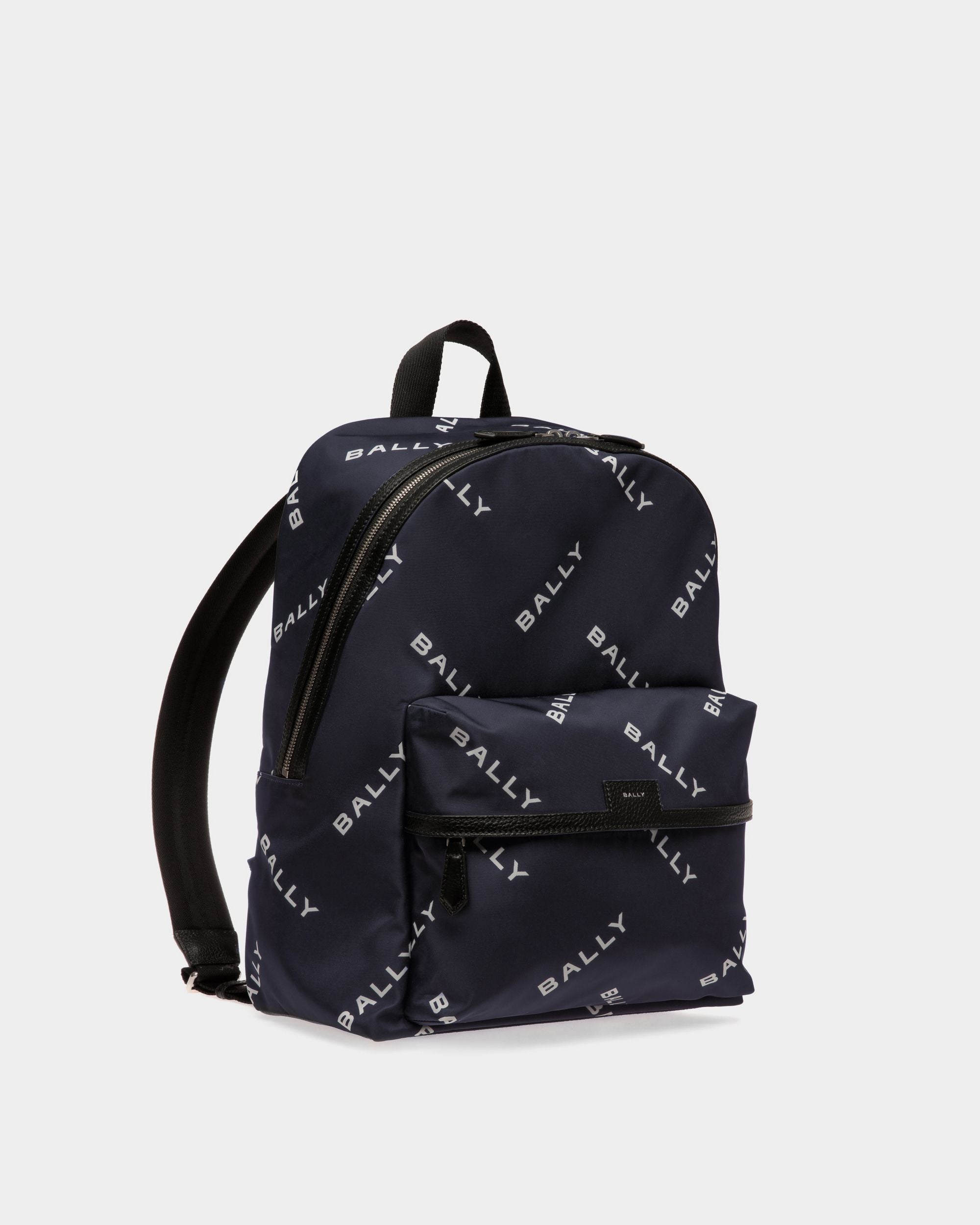 Sac À Dos Code En Nylon Bleu Imprimé - Homme - Bally - 03