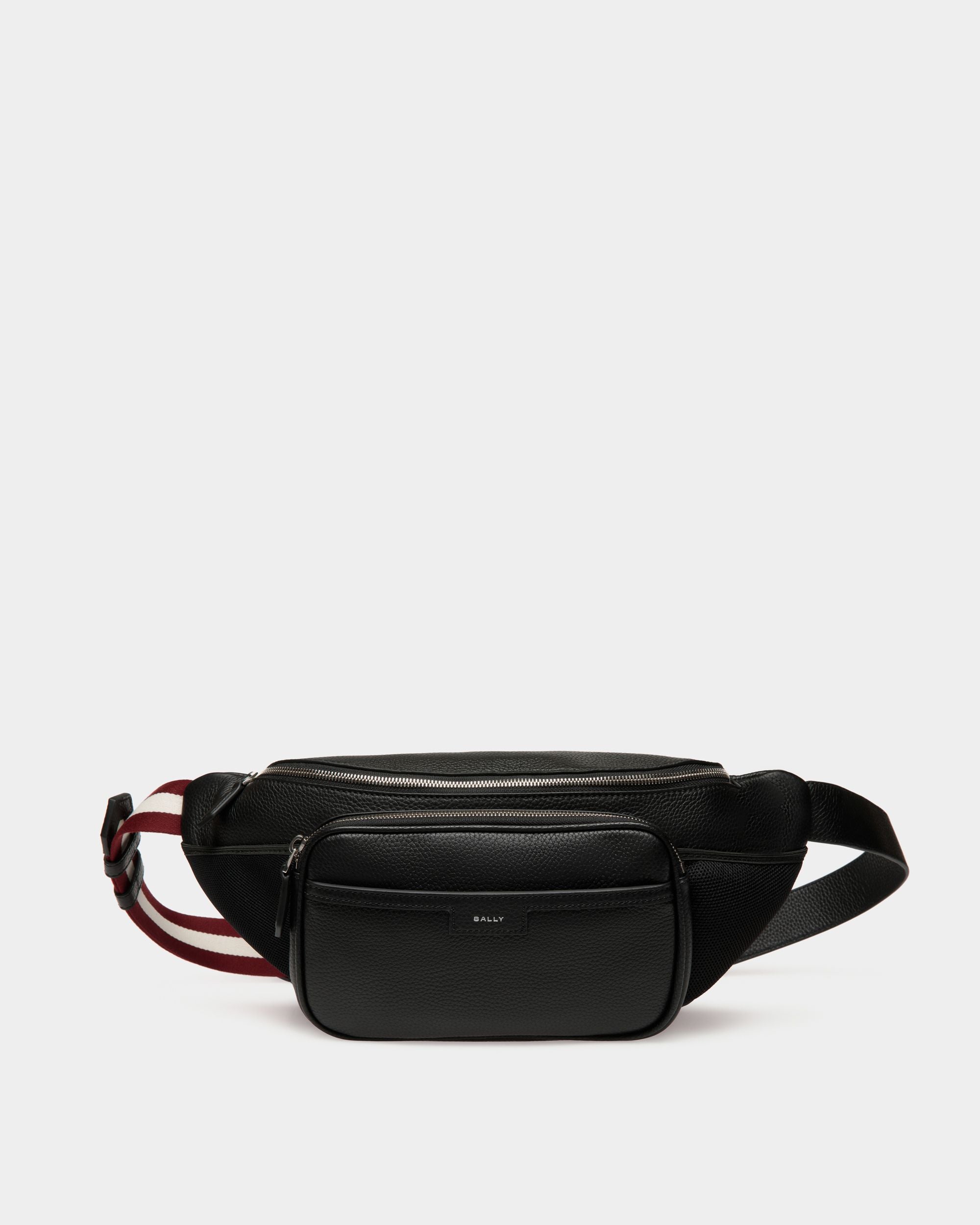 Sac Banane Code En Cuir Grainé Noir - Homme - Bally - 01