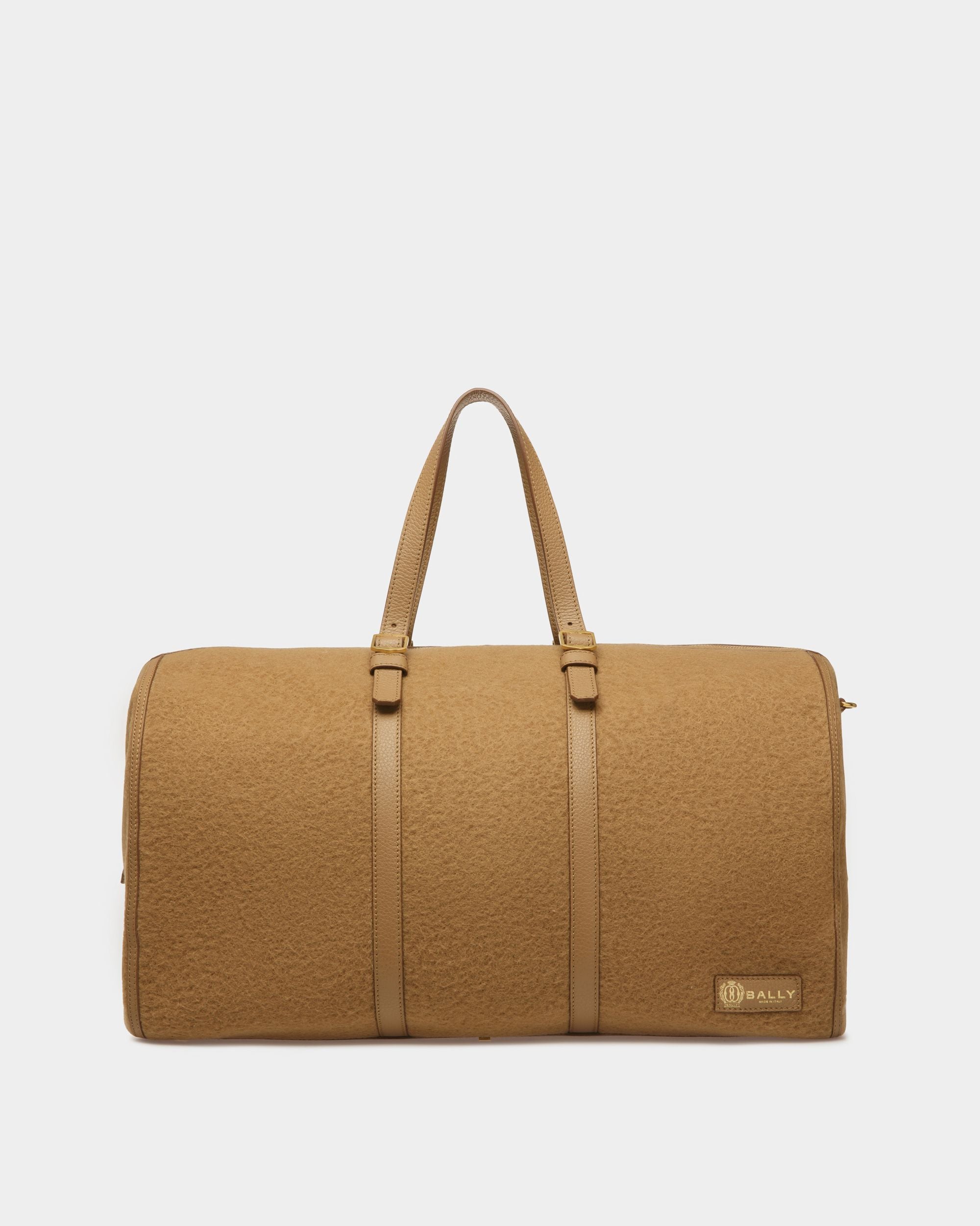 Sac De Week-End Gare En Tissu Et Cuir Camel - Homme - Bally - 01