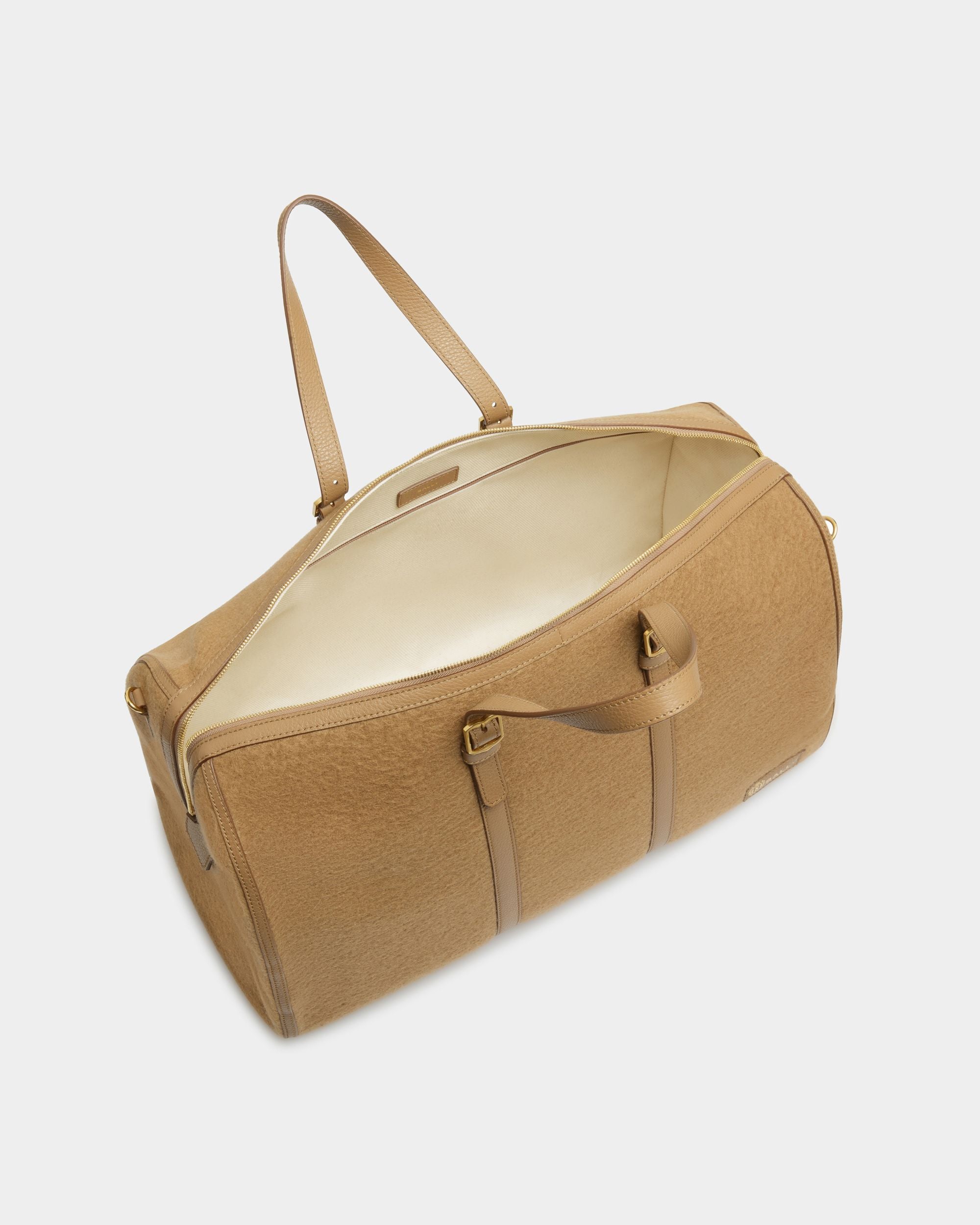 Sac De Week-End Gare En Tissu Et Cuir Camel - Homme - Bally - 04