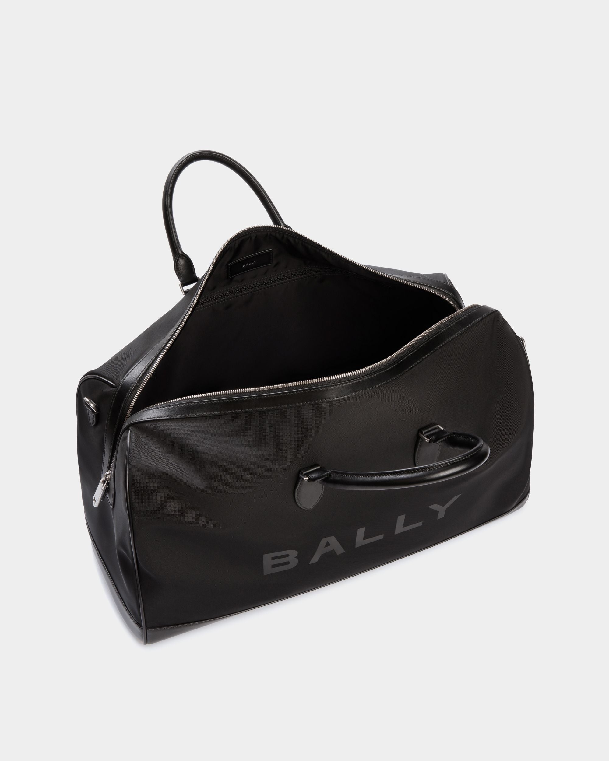 Sac De Week-End Bar En Nylon Et Cuir Noirs - Homme - Bally - 04