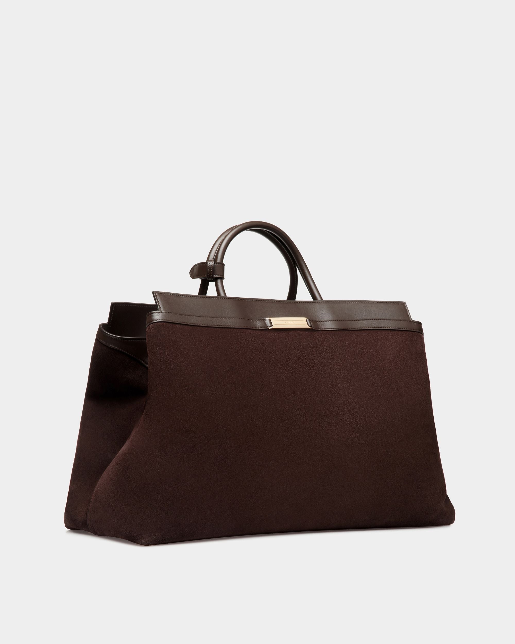 Sac De Week-End Deco En Daim Et Cuir Ebano - Homme - Bally - 04