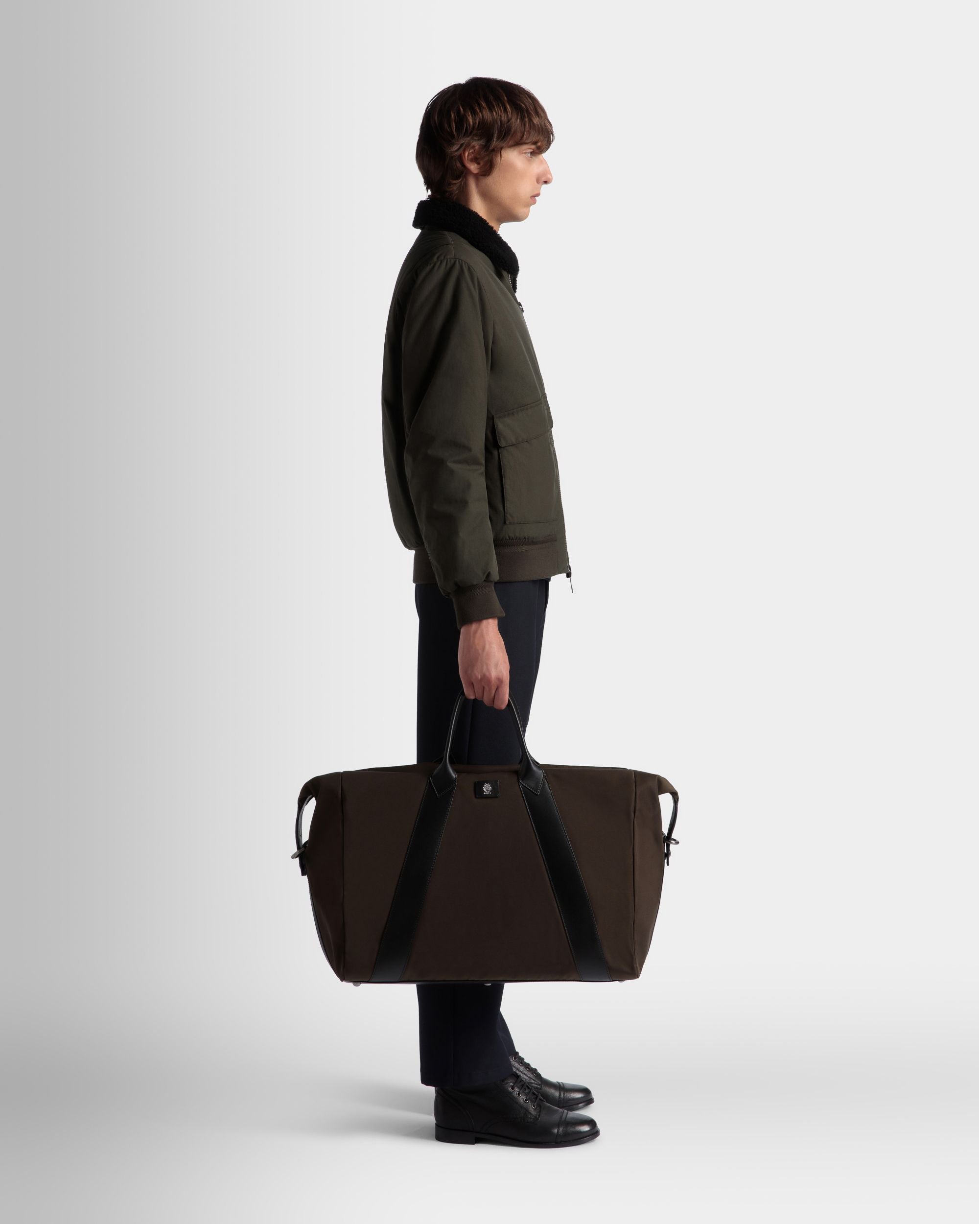 Sac De Week-End Collection Voyage Adrien Brody En Nylon Military Green Et Noir - Homme - Bally - 02