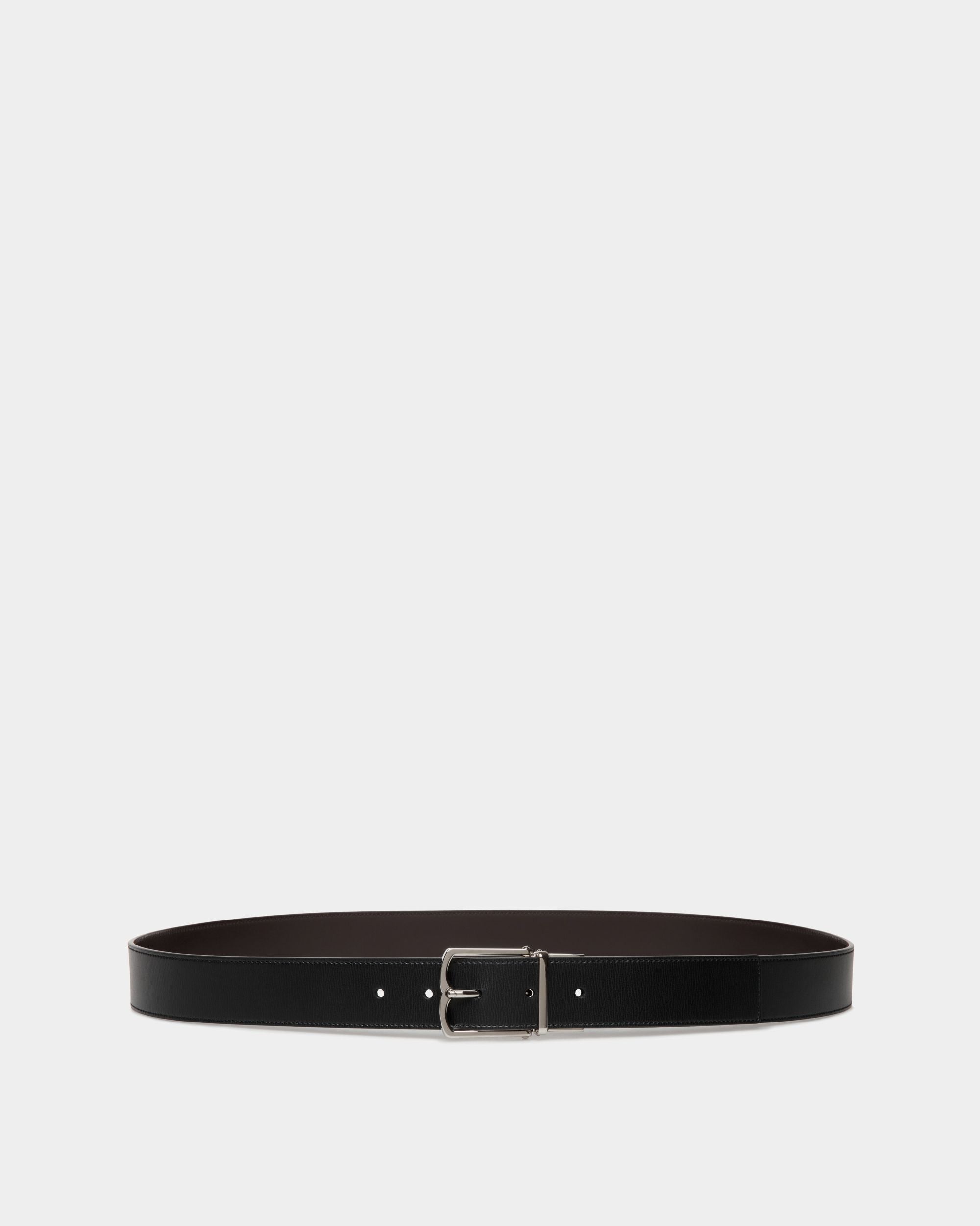 Country 35mm Reversible And Adjustable Belt In Black And Ebano Leather - Homme - Bally - 01