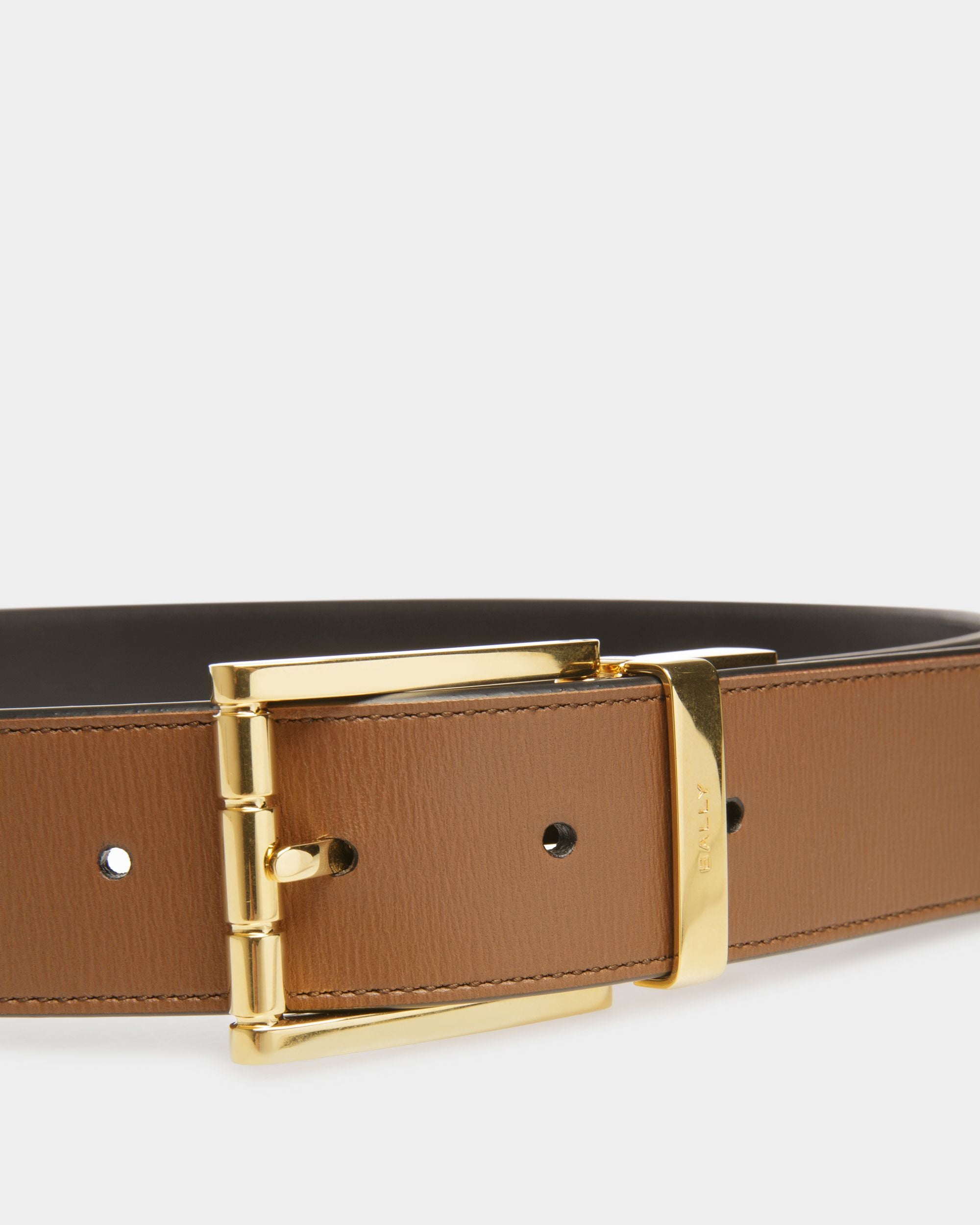 Ceinture Astory 35 mm Réversible Et Ajustable En Cuir Marron Et Noir - Homme - Bally - 03