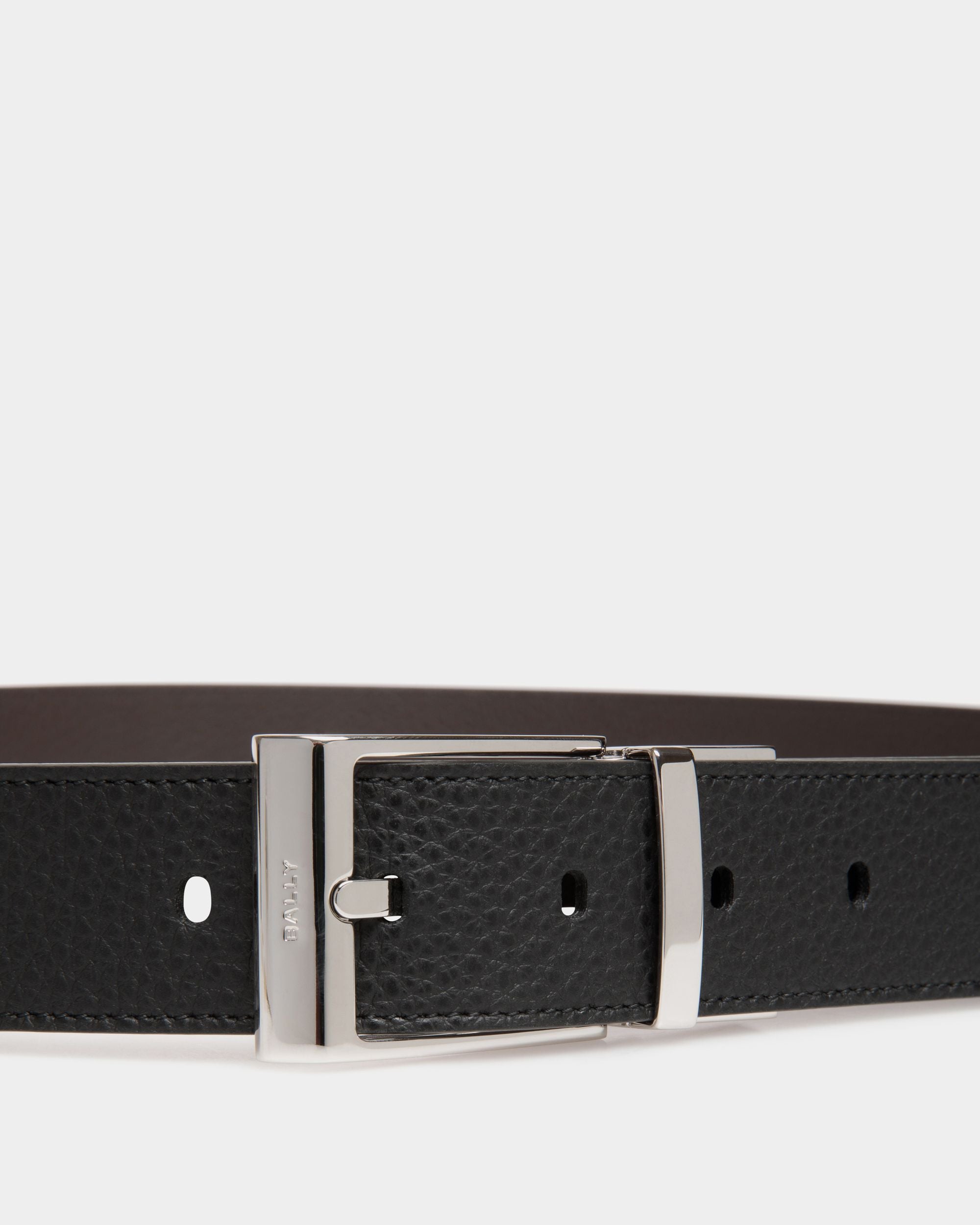 Ceinture Shiffie 35 mm Réversible Et Ajustable En Cuir Noir Et Marron - Homme - Bally - 03