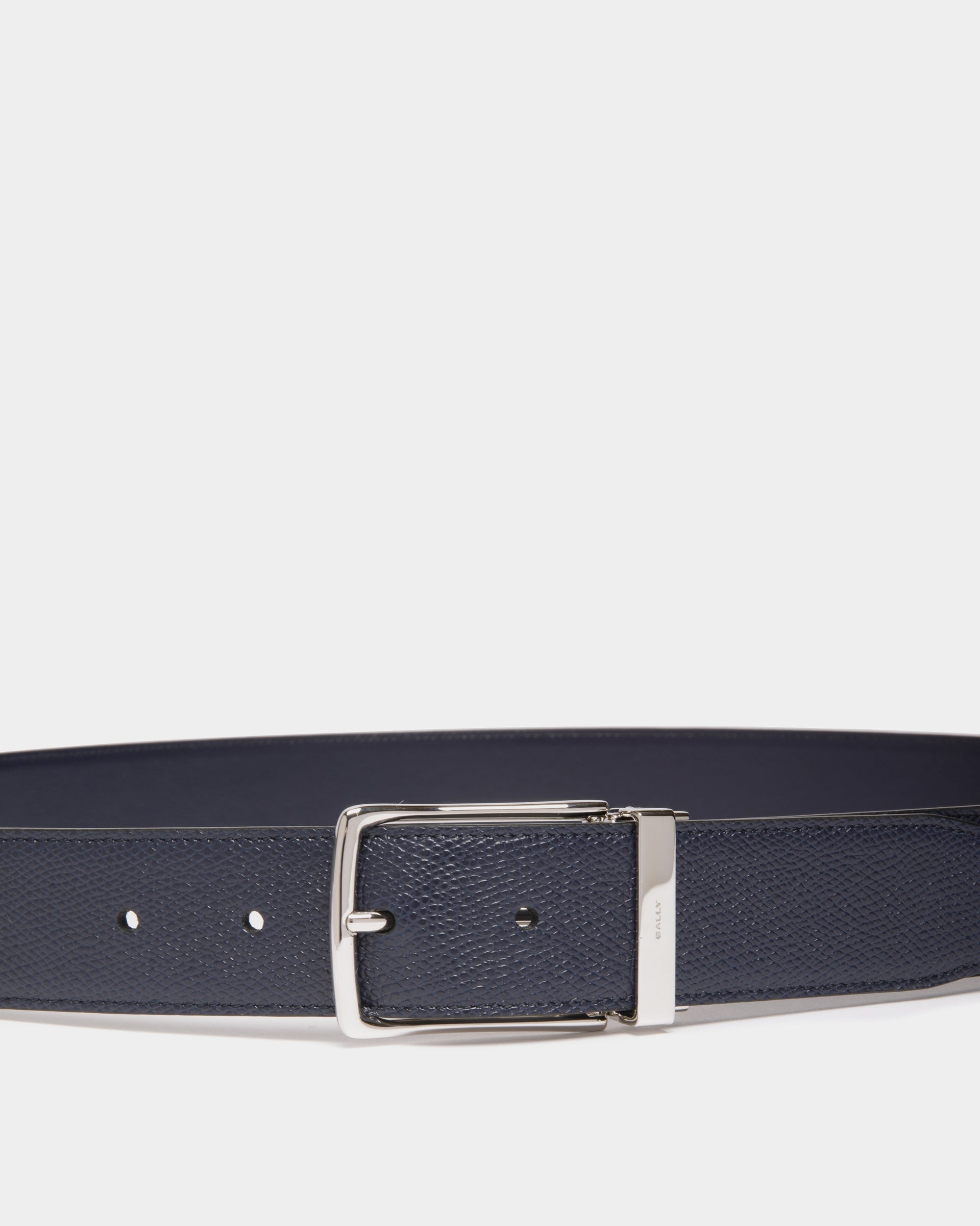 Ceinture Ketter 35 Mm Réversible Et Ajustable En Cuir Navy Blue - Homme - Bally - 04