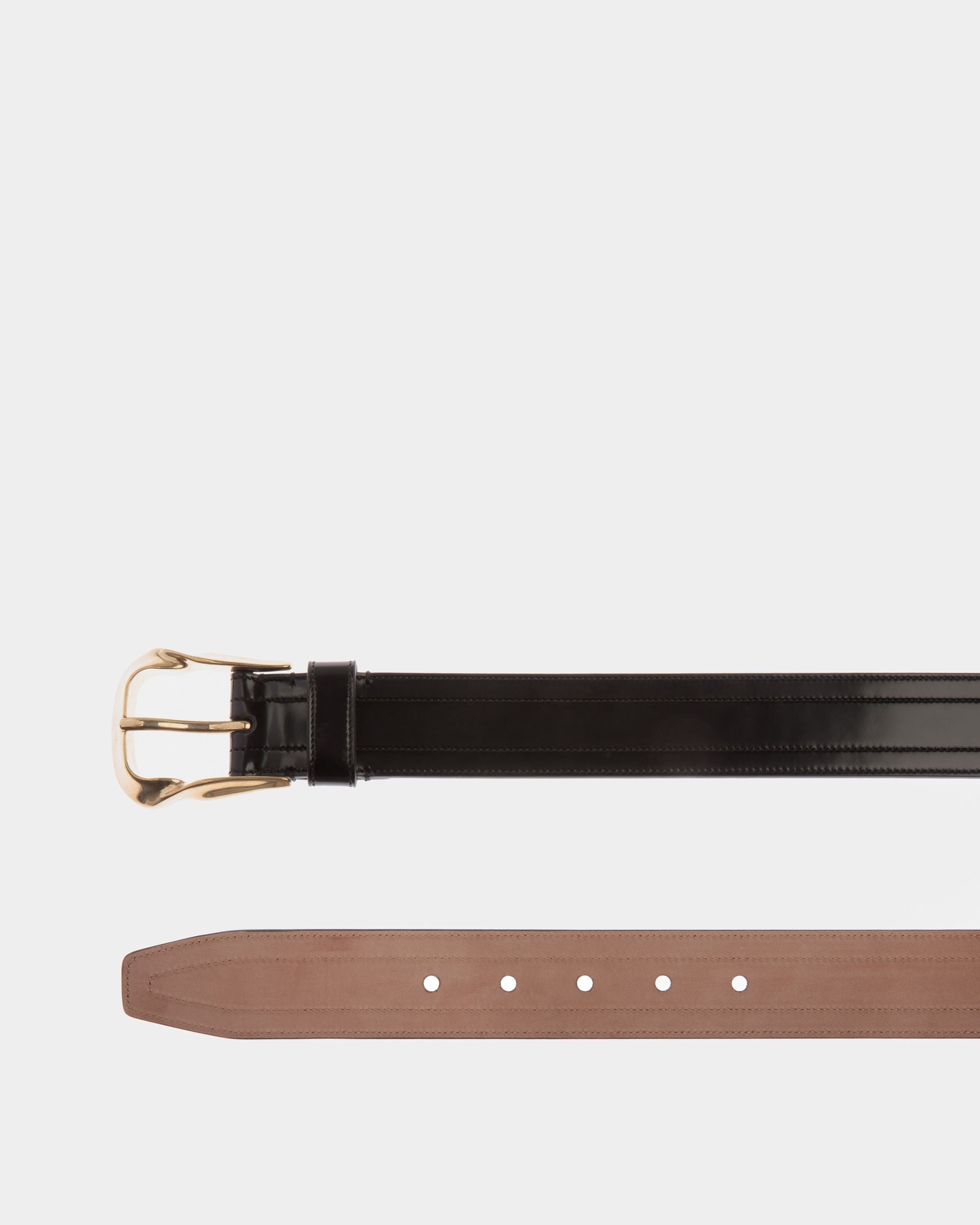 Ceinture Spin 35 mm En Cuir Noir - Homme - Bally - 02