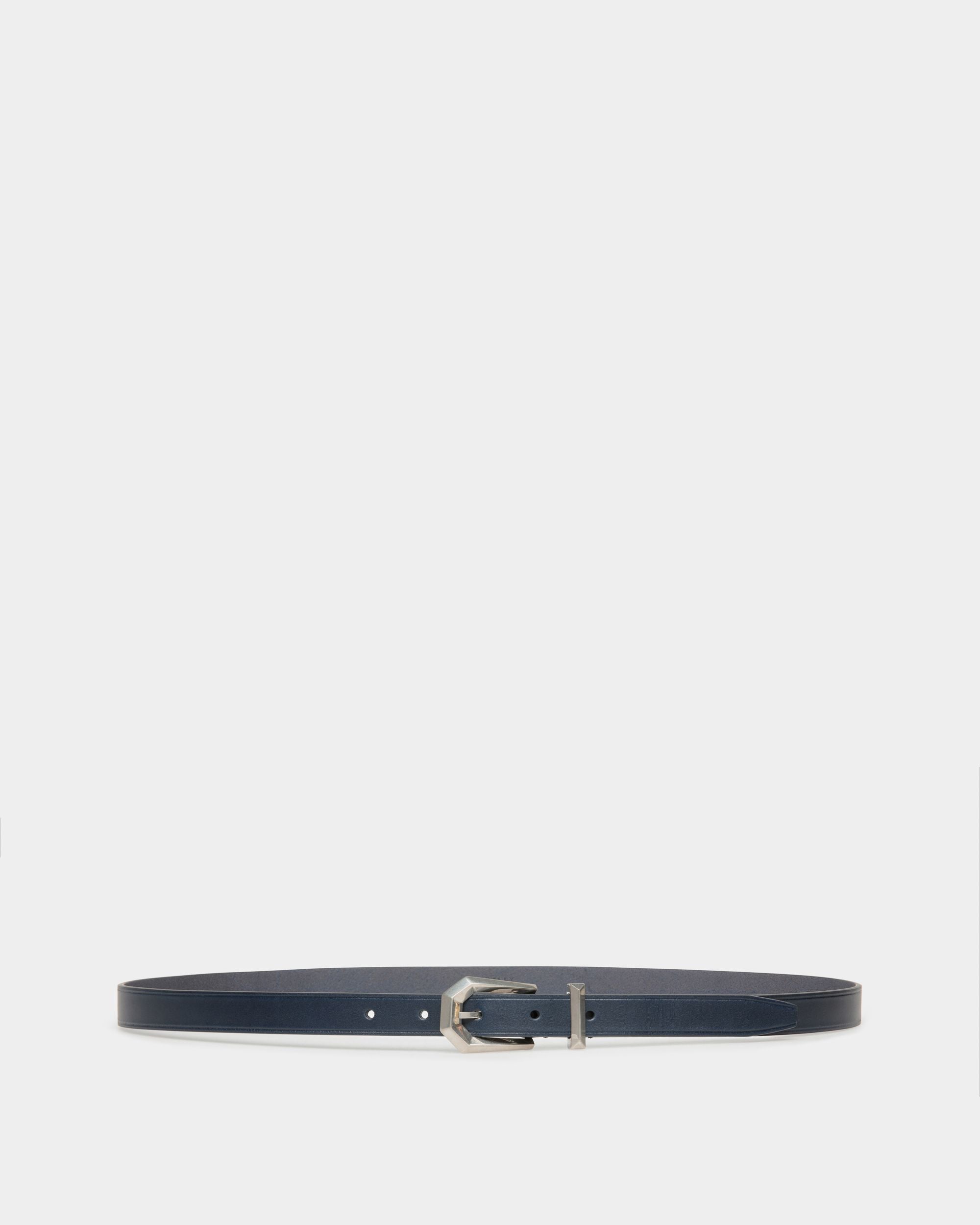 Ceinture Prisma 20 mm En Cuir Navy Blue - Homme - Bally - 01