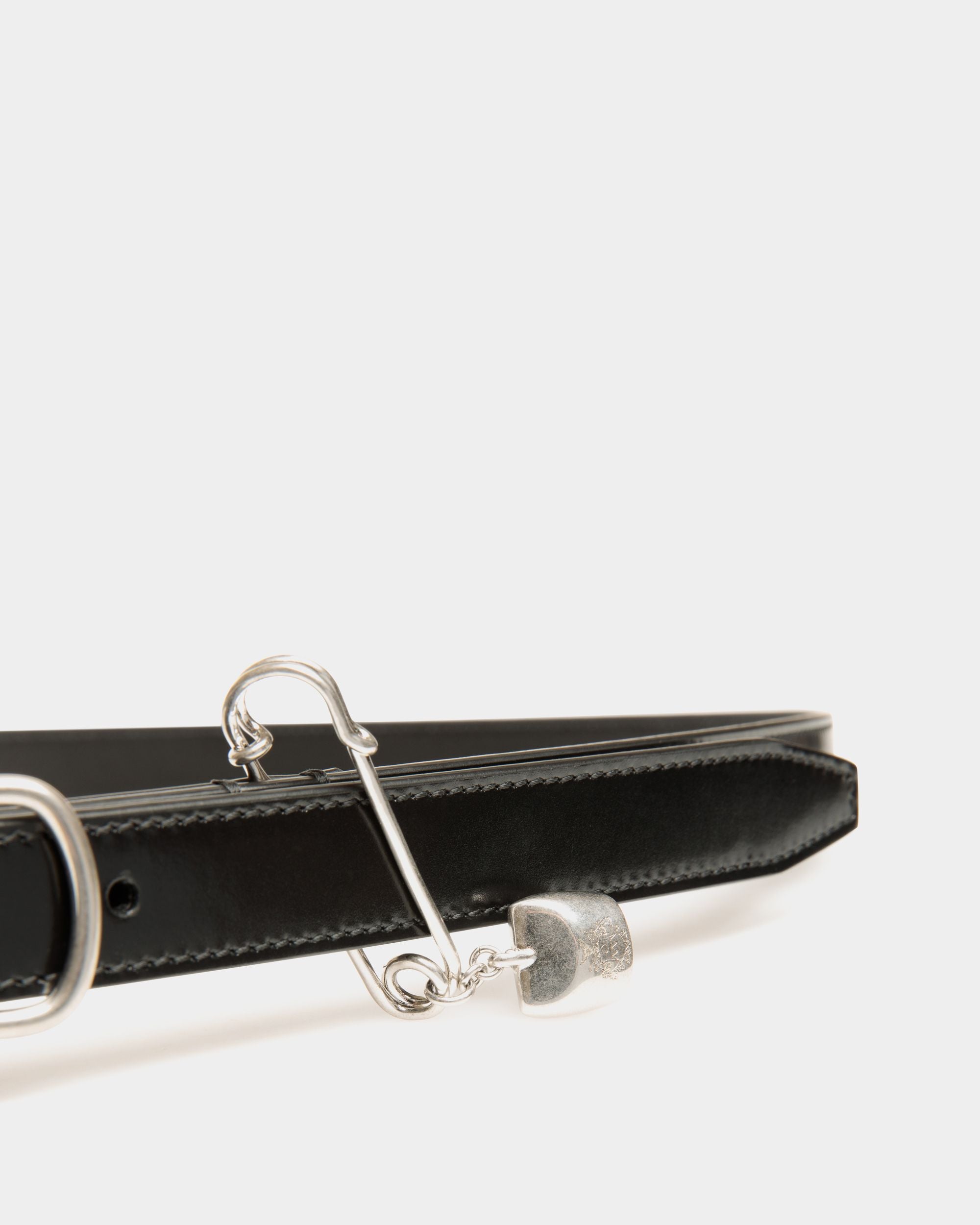 Ceinture Loto Pin 20 mm En Cuir Noir - Homme - Bally - 03