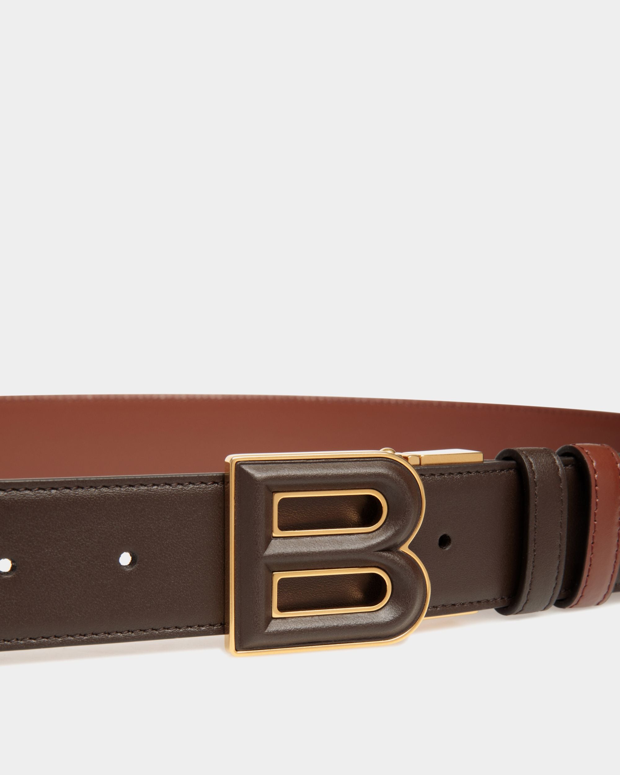 Ceinture B Bold 35 mm Réversible Et Ajustable En Cuir Ebano Et Marron - Homme - Bally - 03