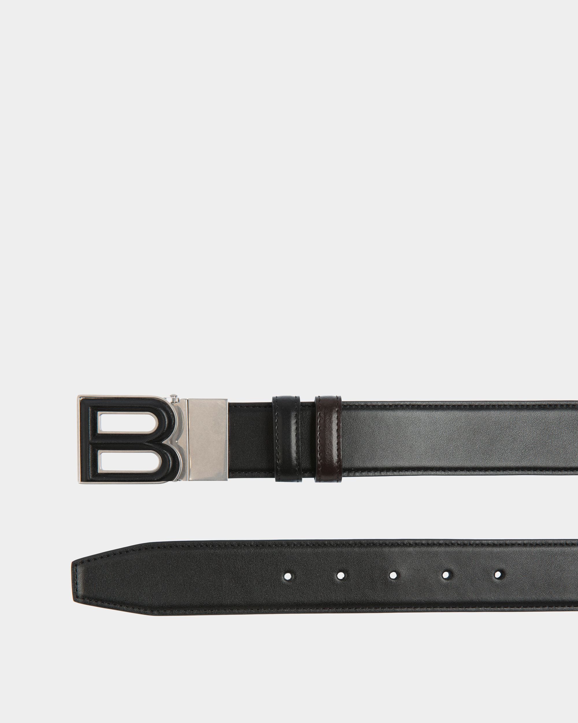 Ceinture B Bold 35 mm Réversible Et Ajustable En Cuir Noir Et Marron - Homme - Bally - 02