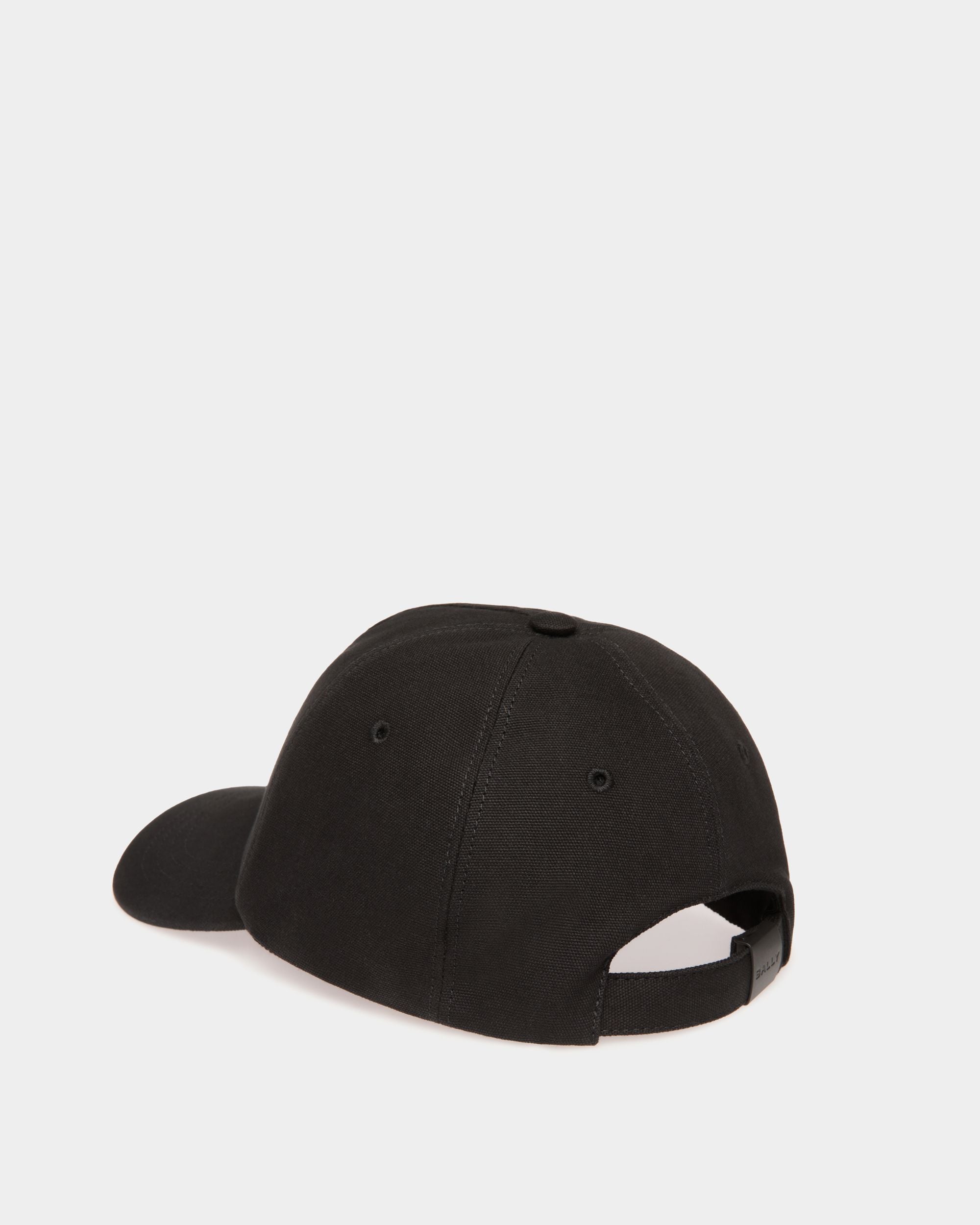 Baseball Hat in Black Cotton with Emblem Embroidery - Homme - Bally - 02