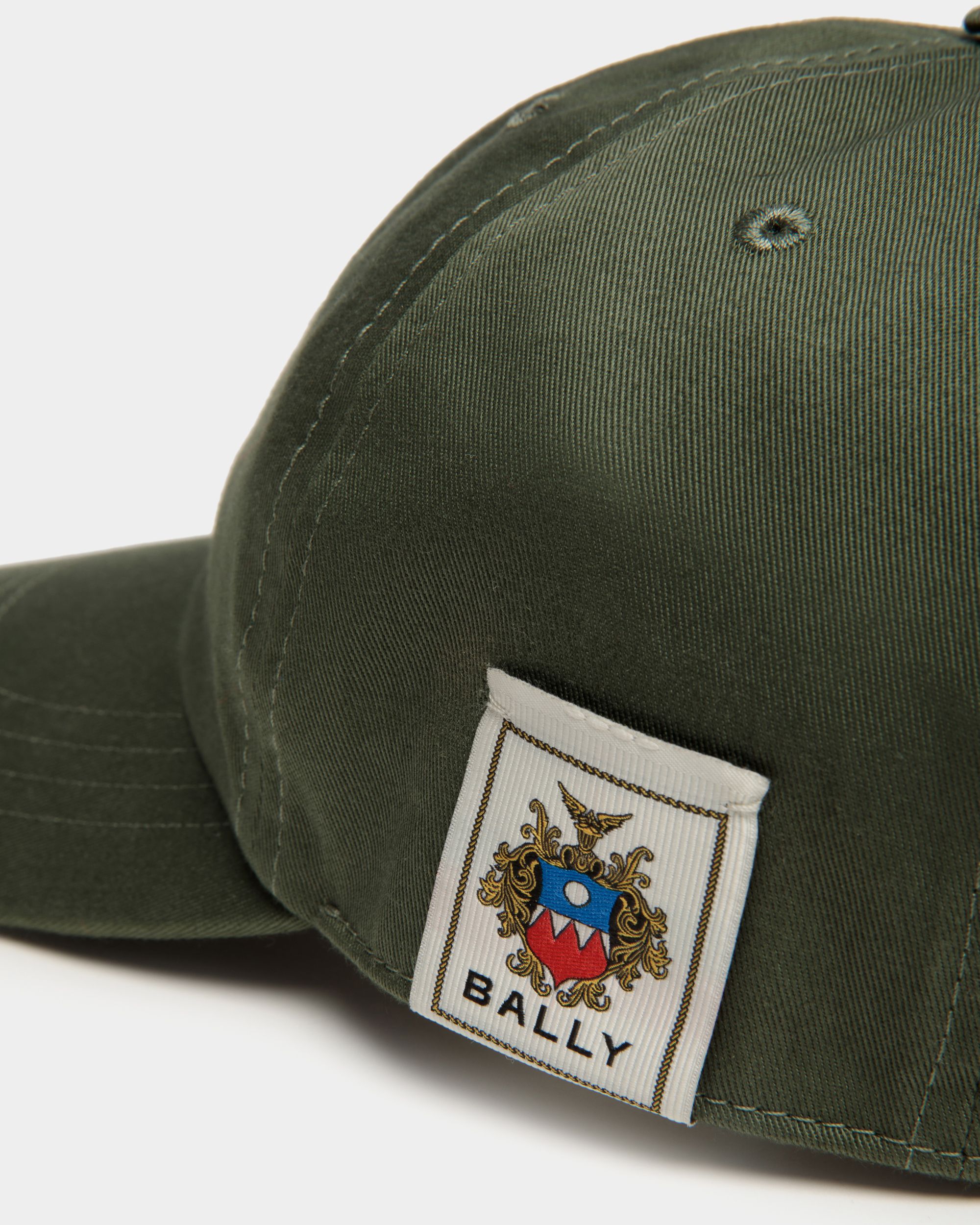 Casquette De Baseball Bally Crest Logo En Coton Military Green - Homme - Bally - 03