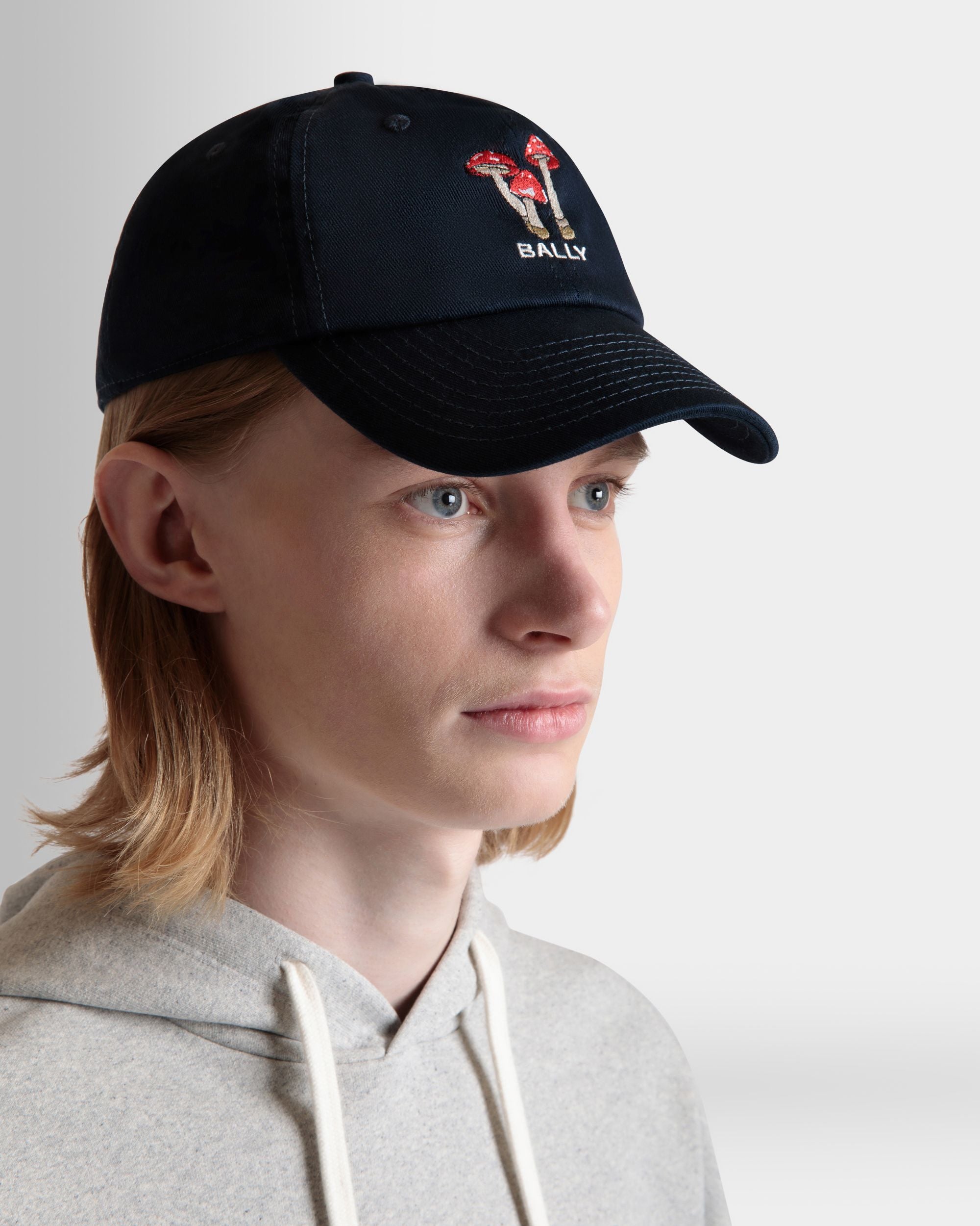 Casquette De Baseball Avec Enchanting Mushrooms En Coton Navy Blue - Homme - Bally - 02