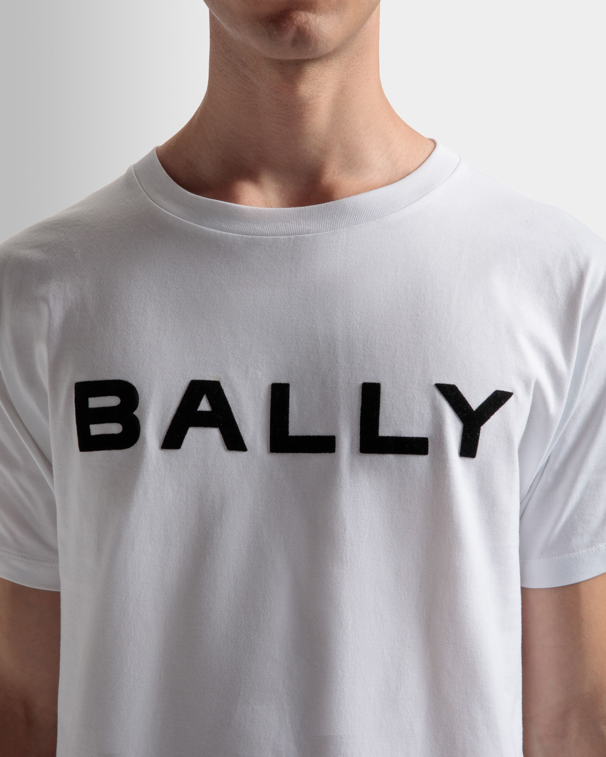 T-Shirt Logo En Coton Blanc - Homme - Bally - 04