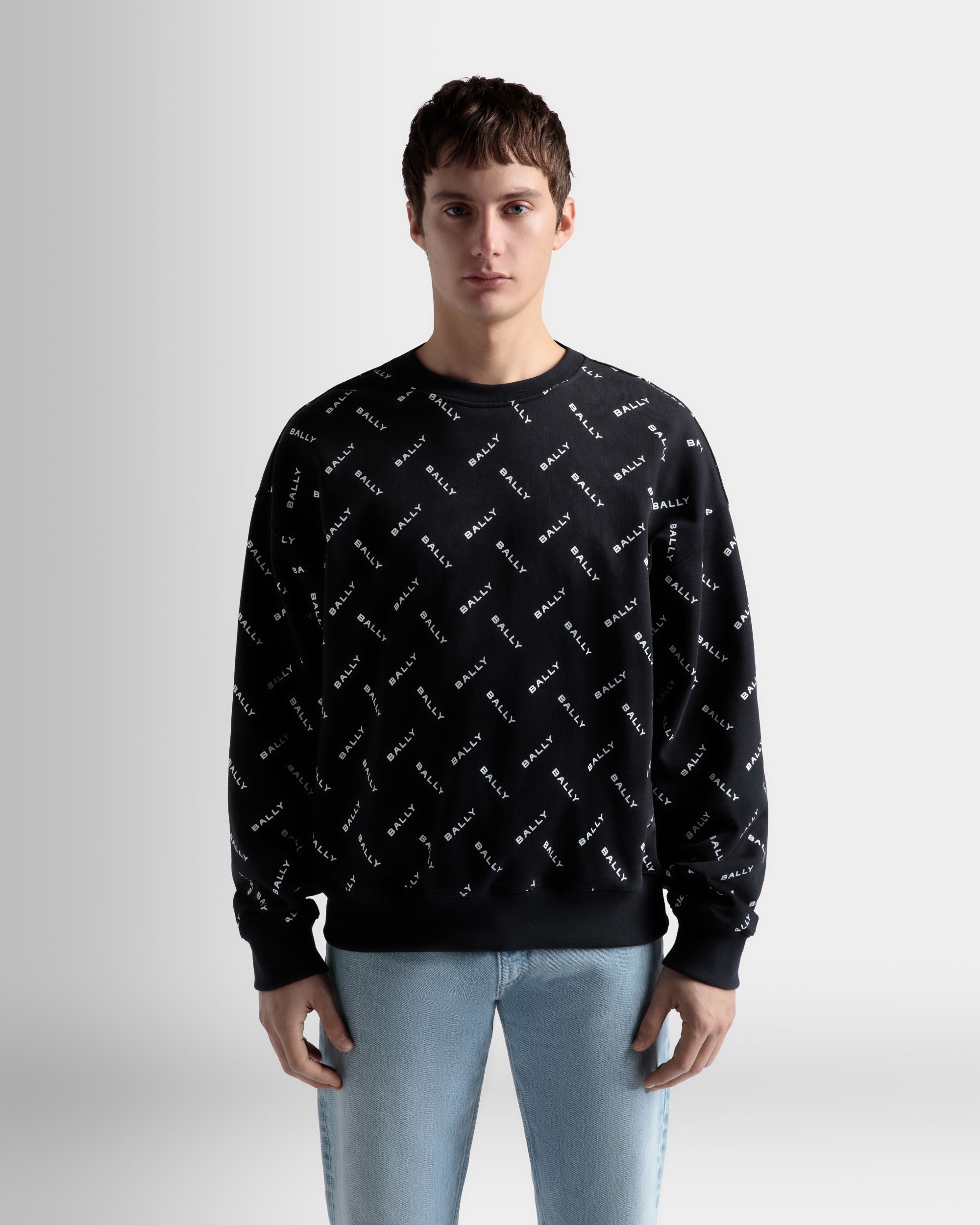 Sweat-Shirt En Coton Bleu Foncé - Homme - Bally - 03