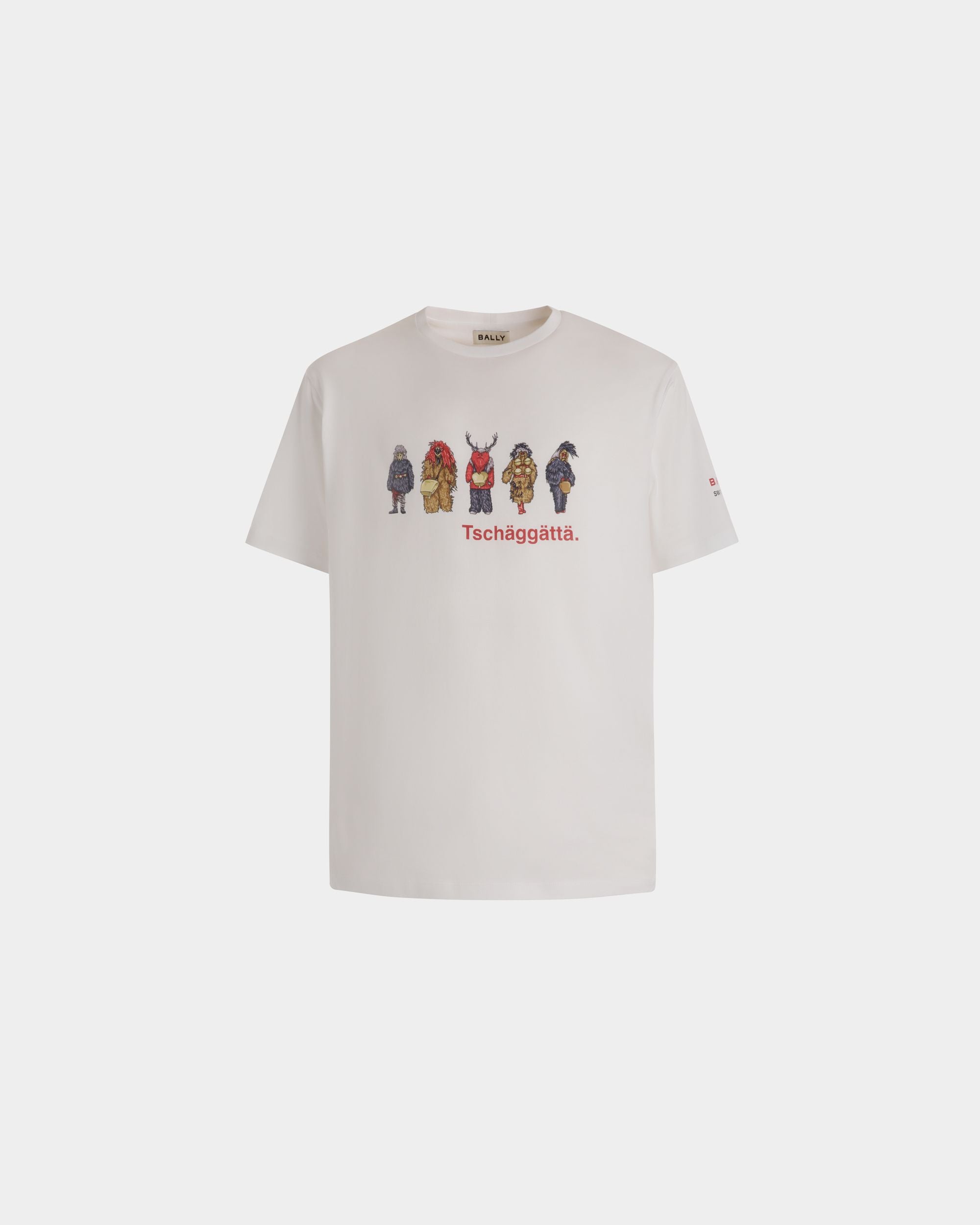 T-Shirt Avec Forest Mask En Coton Blanc - Homme - Bally - 01