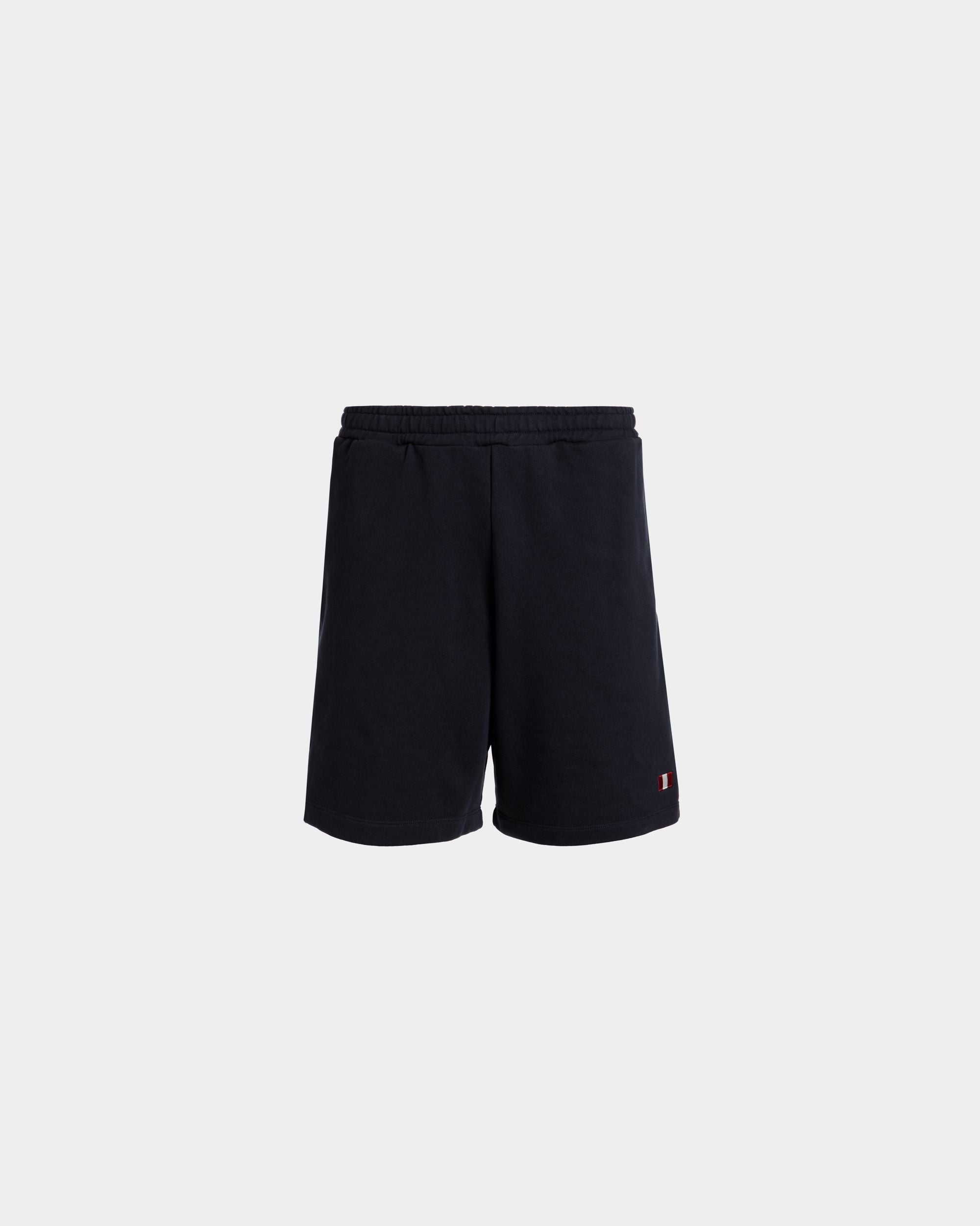 Short Avec Détail Bally Flag En Coton Navy Blue - Homme - Bally - 01