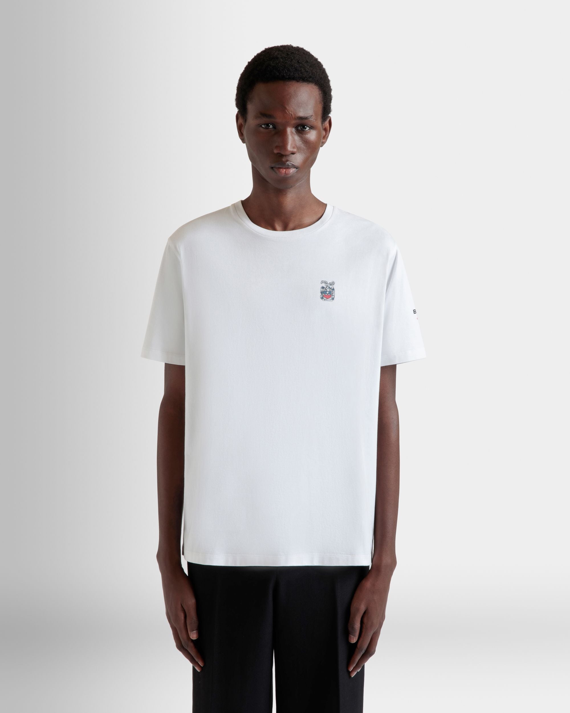 T-Shirt En Coton Blanc - Homme - Bally - 08