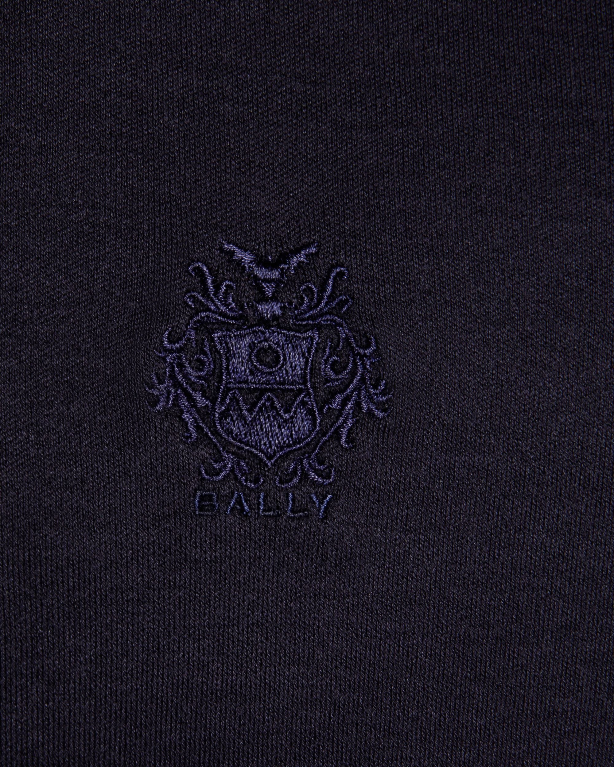 Polo À Manches Courtes En Mélange De Coton Et De Soie Navy Blue Orné D’un Logo Bally Crest - Homme - Bally - 02