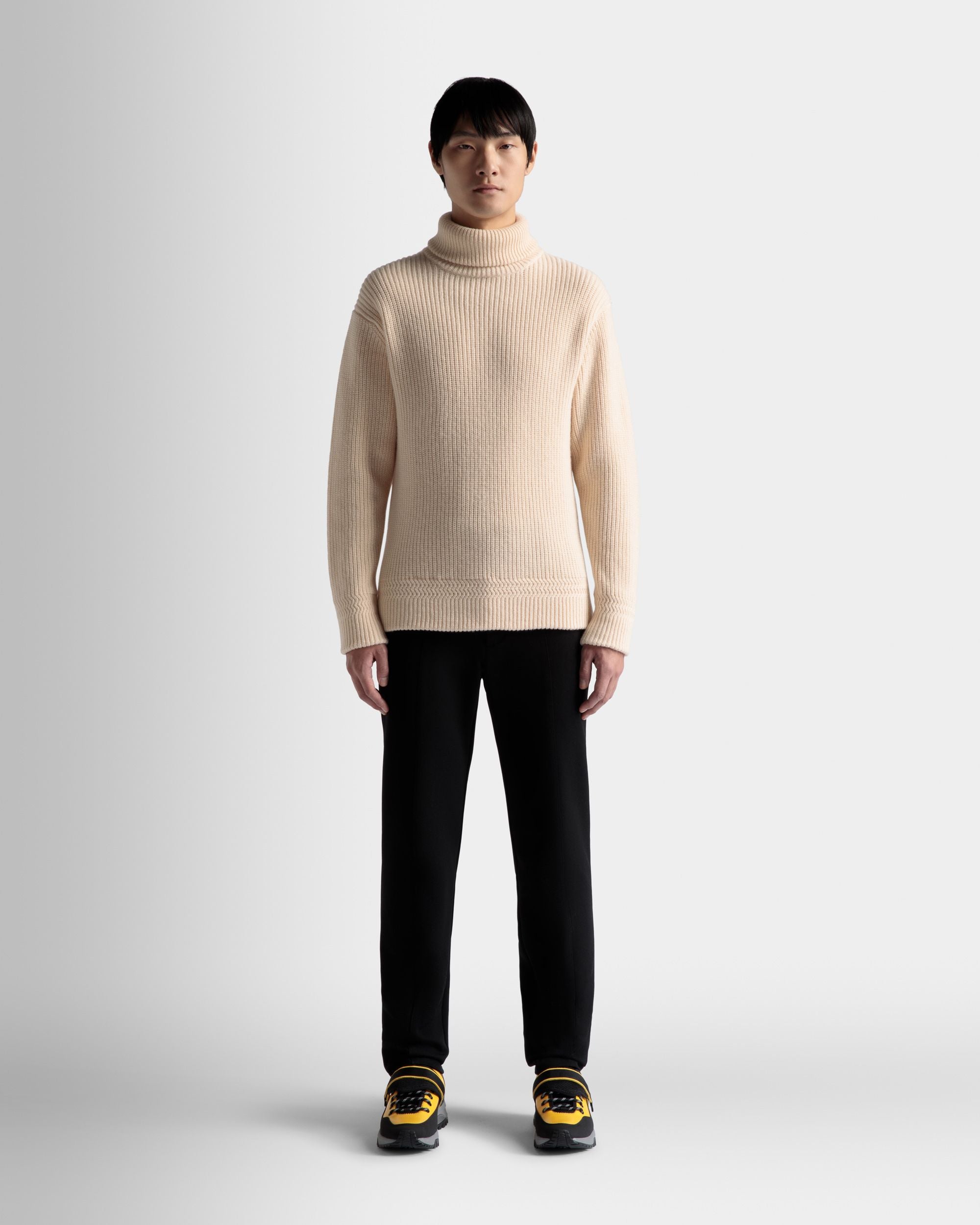 Pull À Col Roulé En Laine Beige - Homme - Bally - 02