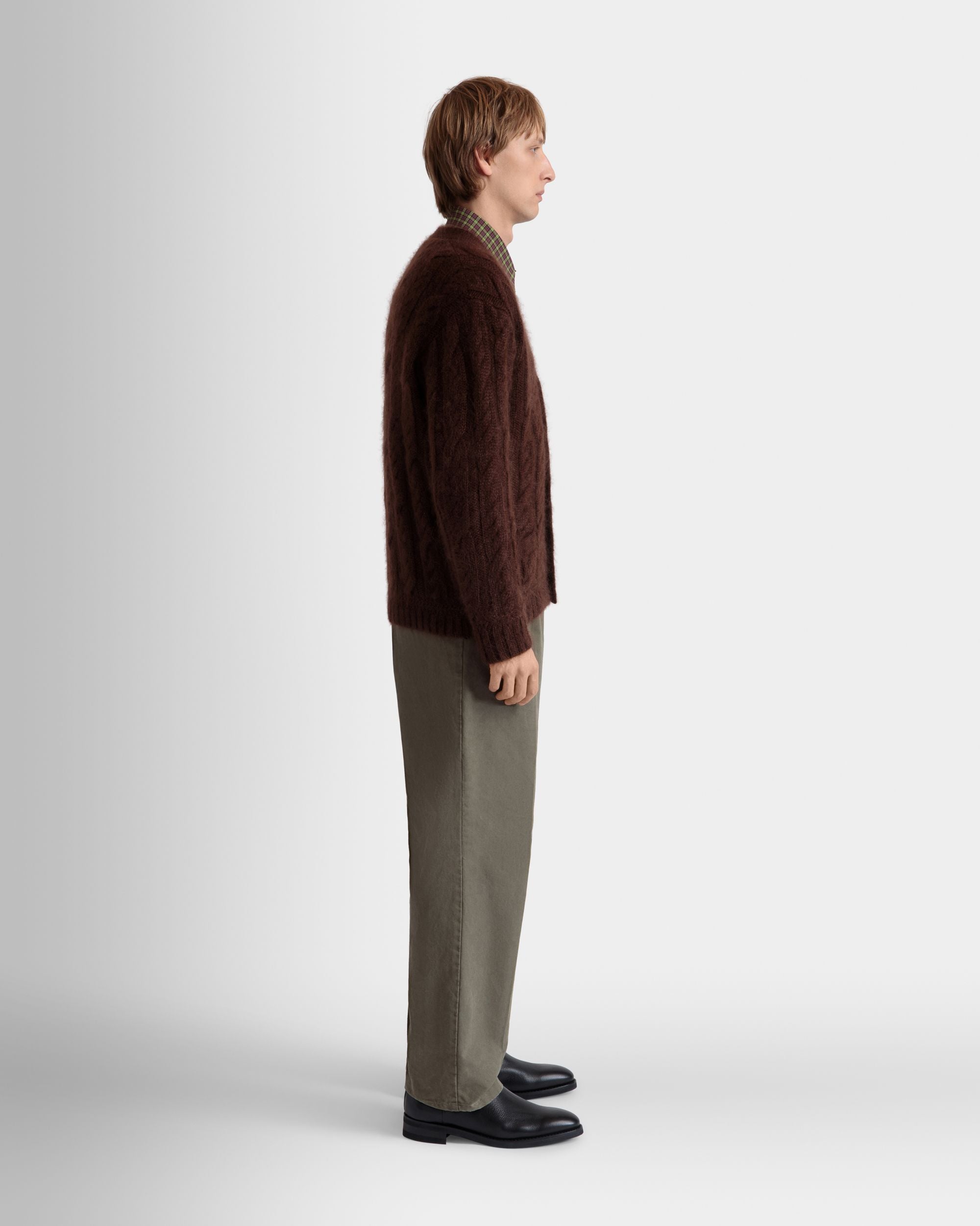 Cardigan En Mohair Et Soie Marron - Homme - Bally - 06