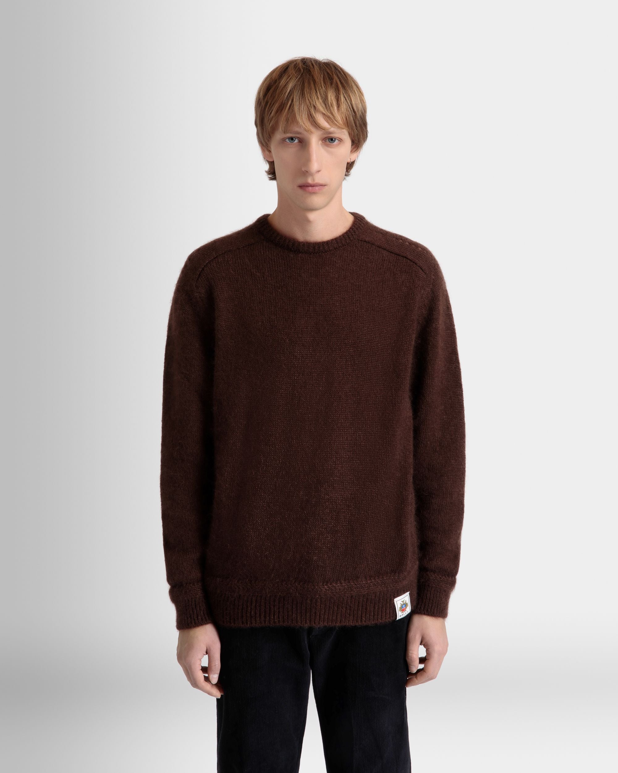 Pull Ras-Du-Cou En Mohair Et Soie Marron - Homme - Bally - 03