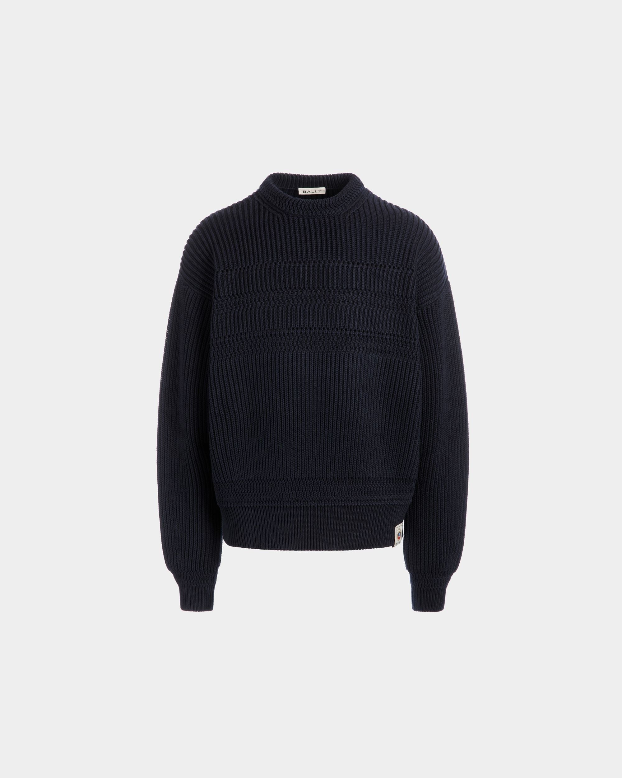 Pull Ras-Du-Cou En Coton Navy Blue - Homme - Bally - 01