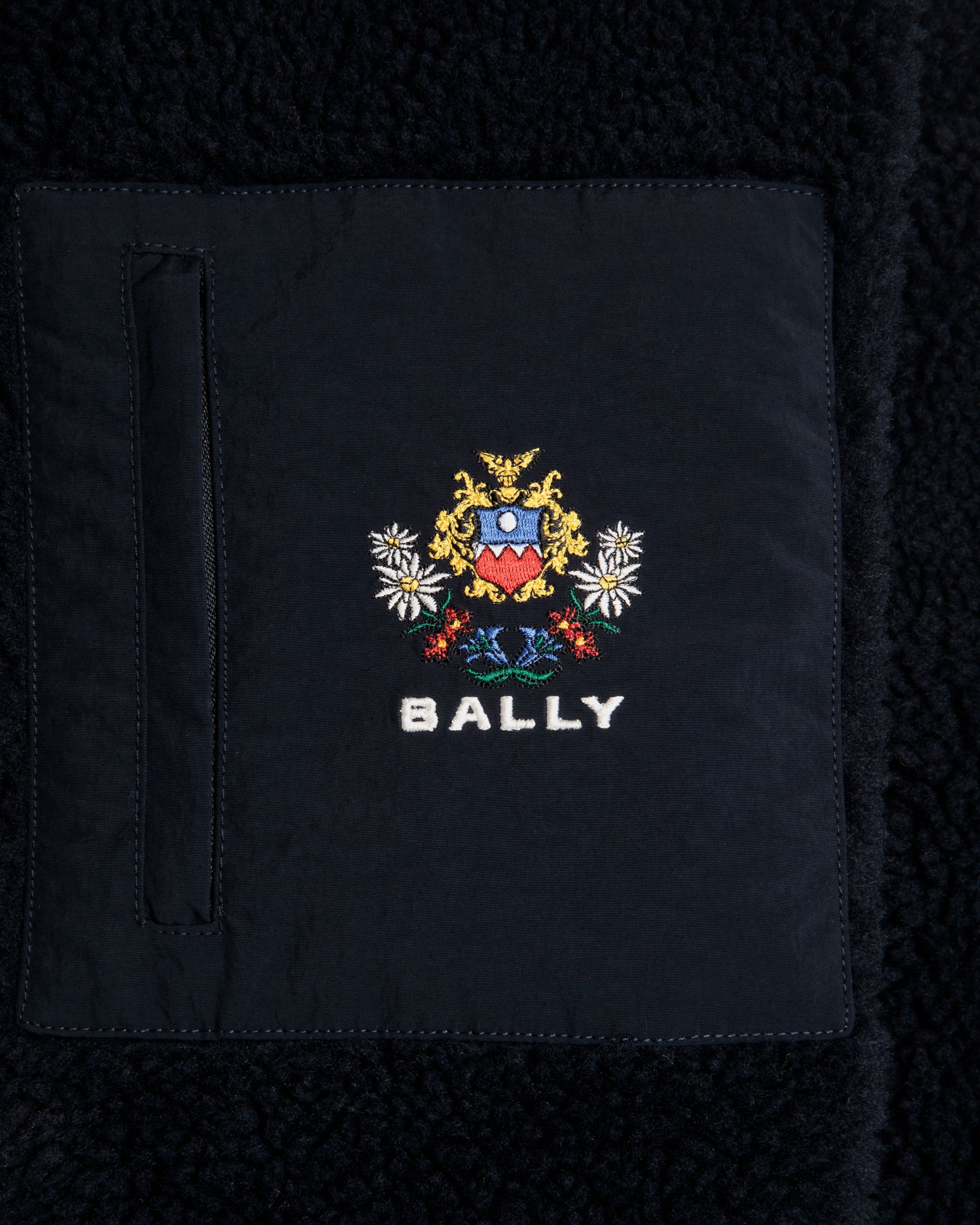 Sweat-Shirt Pour Homme À Glissière Intégrale De La Capsule D’hiver En Molleton Navy Blue Orné De Fleurs Des Alpes - Homme - Bally - 02