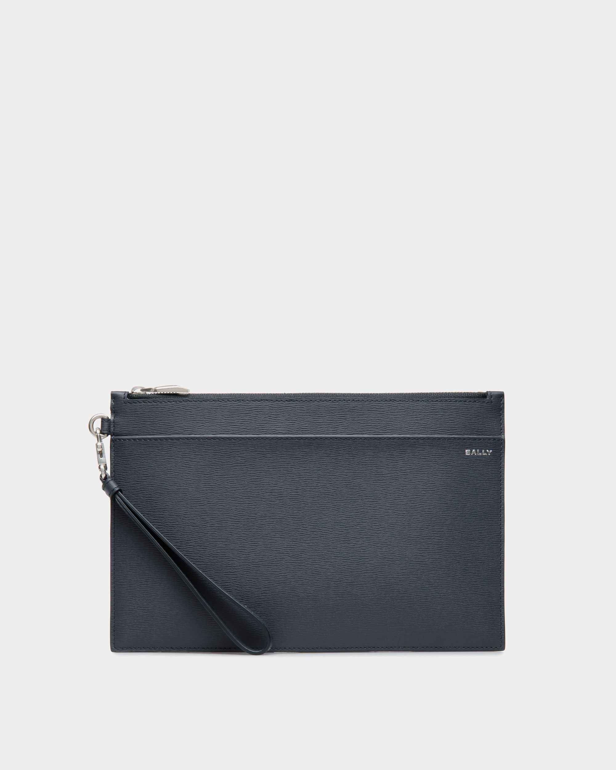 Pochette Crossing En Cuir Grainé Navy Blue - Homme - Bally - 01