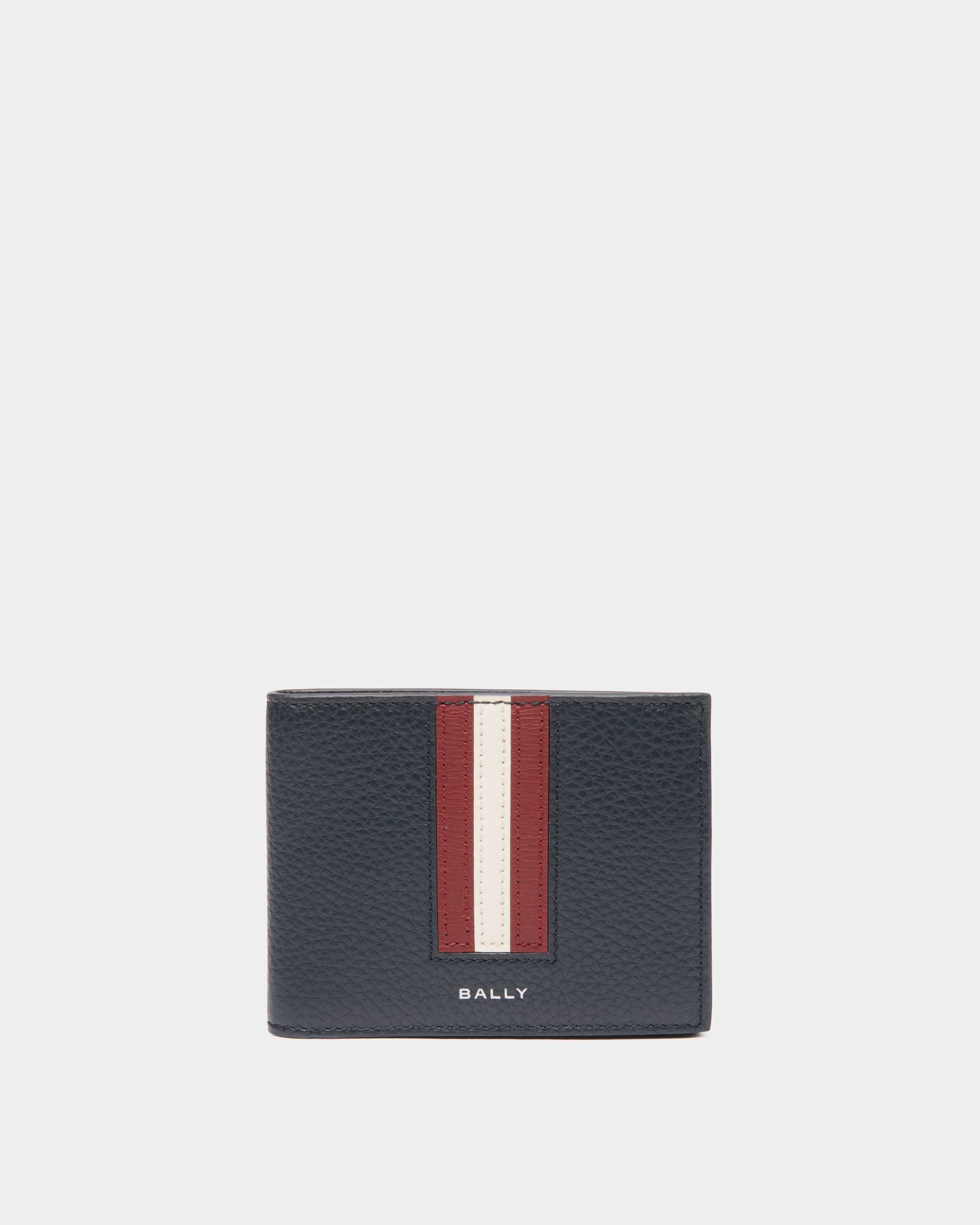 Portefeuille À Deux Volets Ribbon En Cuir Navy Blue - Homme - Bally - 01