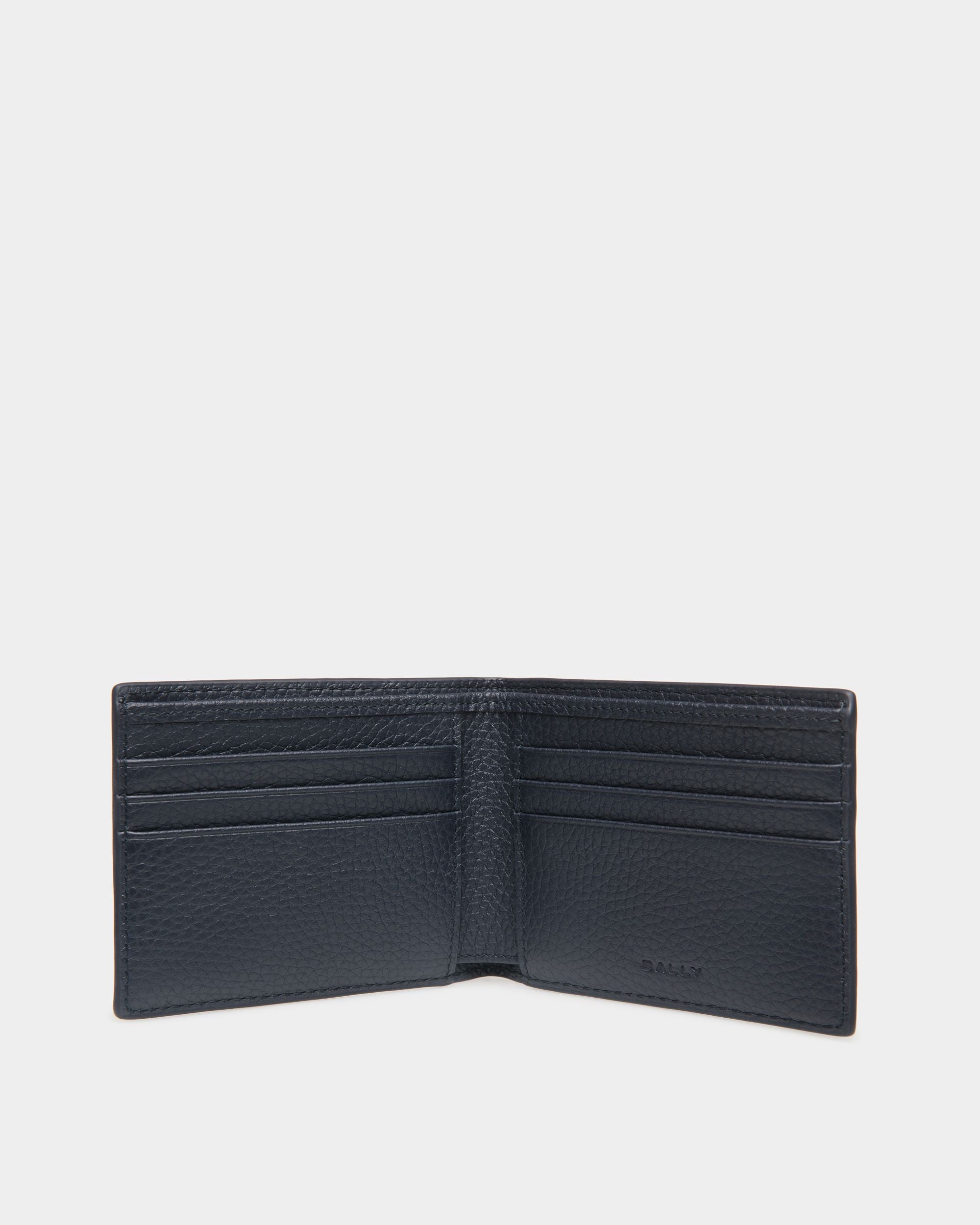 Portefeuille À Deux Volets Ribbon En Cuir Navy Blue - Homme - Bally - 03