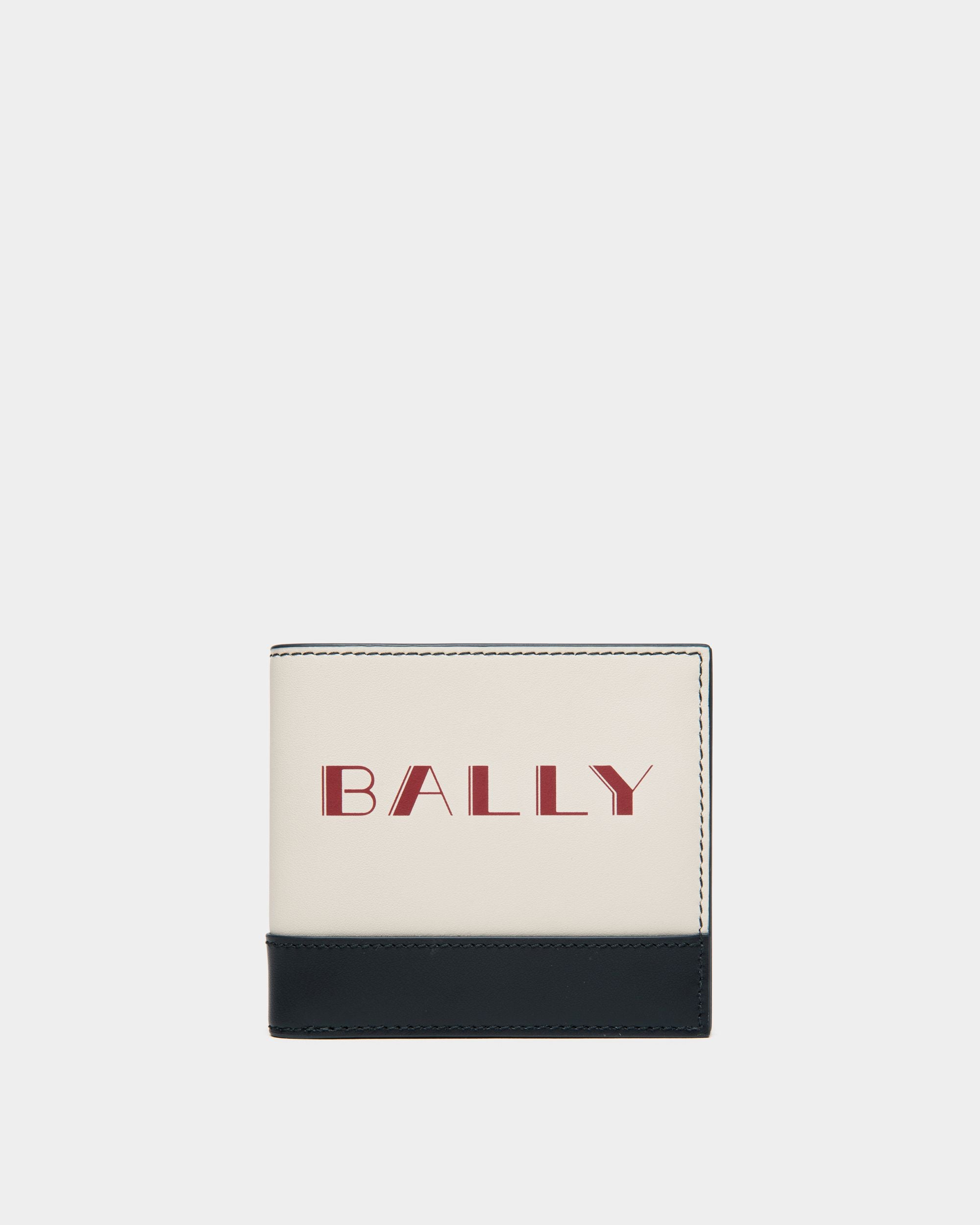 Portefeuille À Deux Volets Summer Capsule En Cuir Blanc Et Navy Blue - Homme - Bally - 01