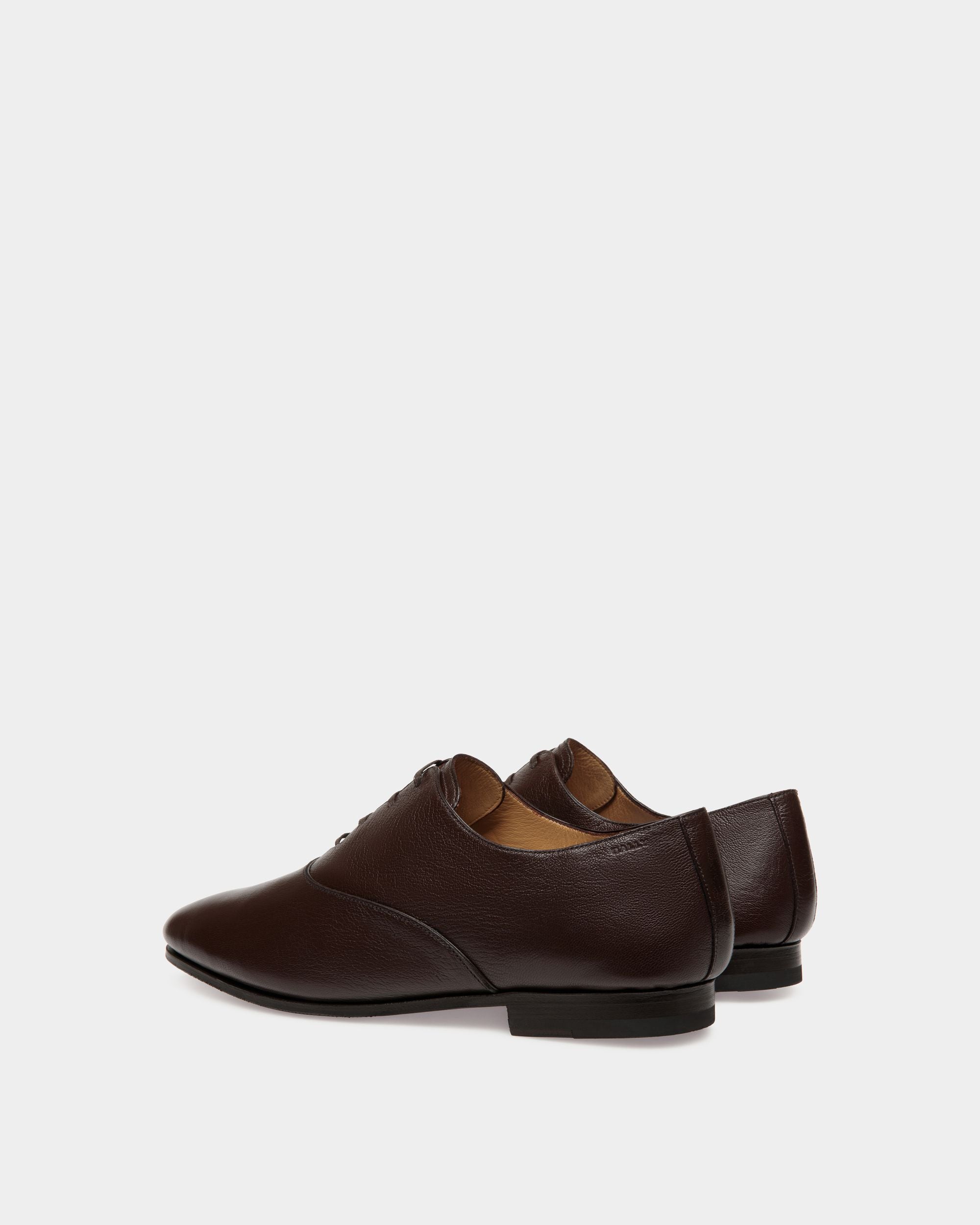 Richelieu Plume En Cuir Grainé Marron - Homme - Bally - 03