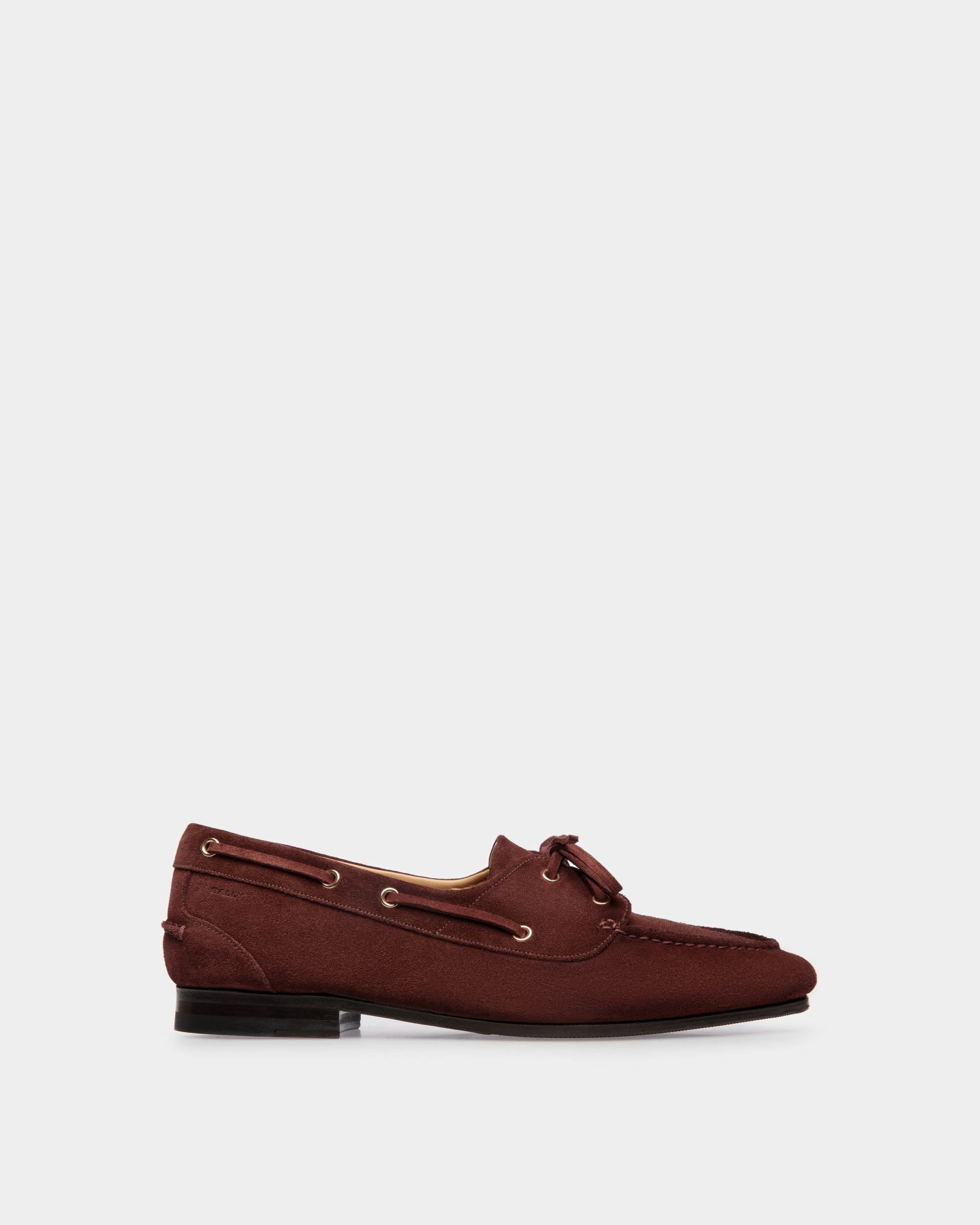 Mocassin Plume En Daim Châtain - Homme - Bally - 01