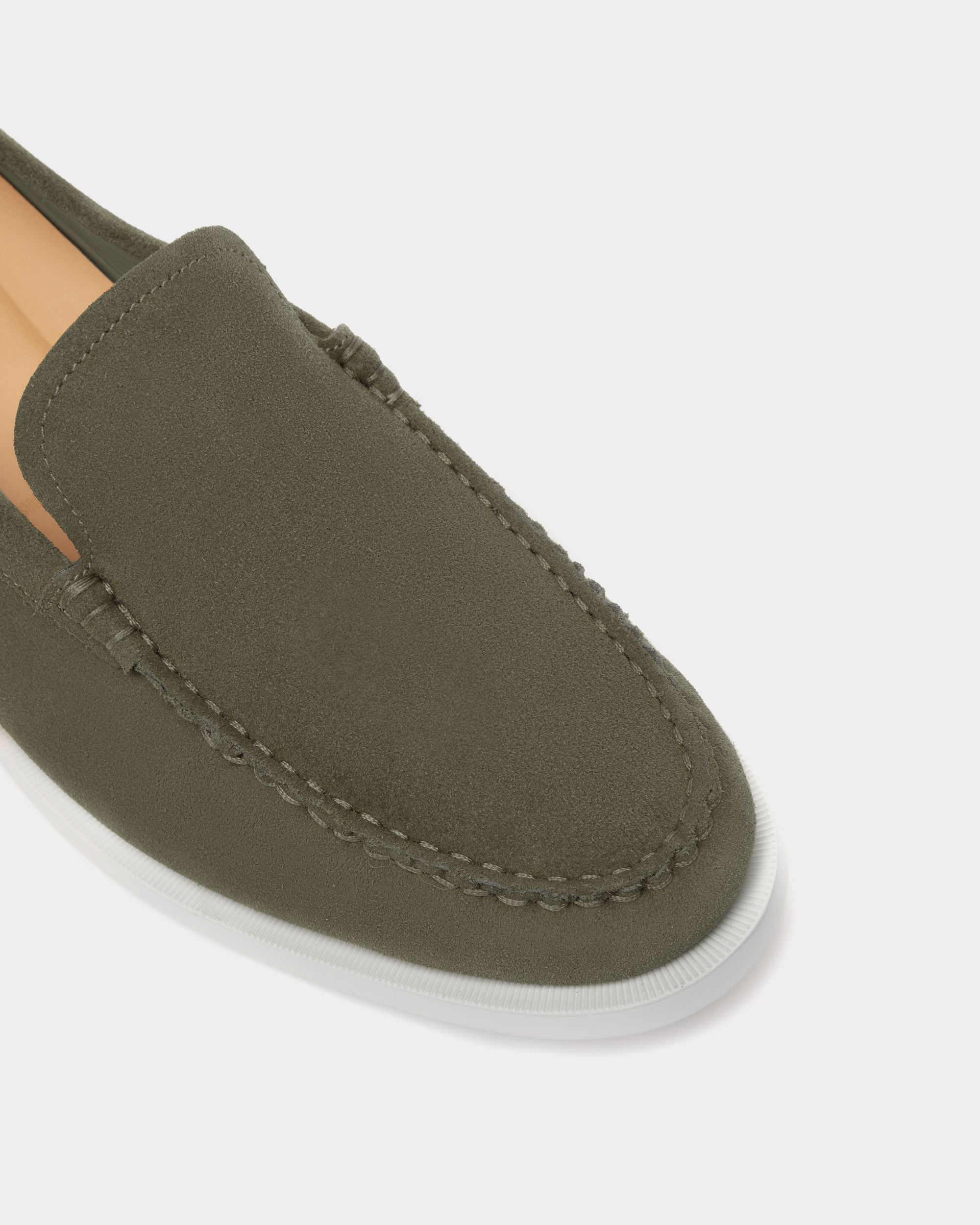 Mocassin Nelson En Daim Olive Green - Homme - Bally - 05