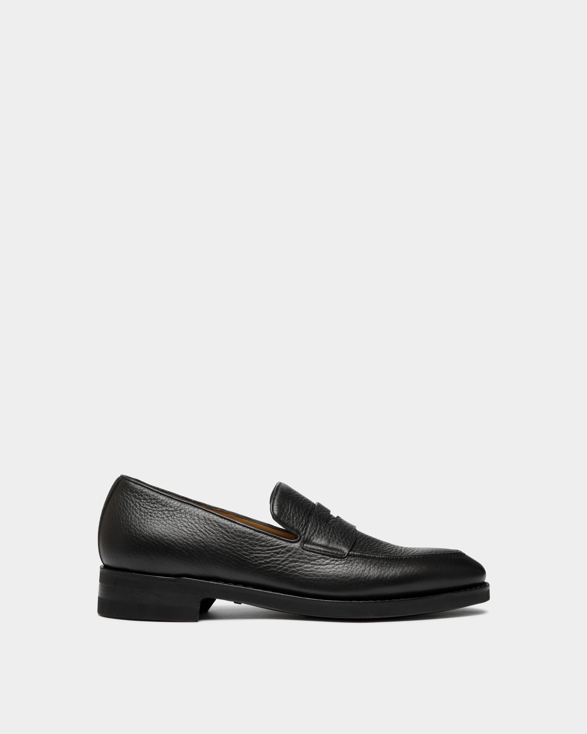 Mocassin Scribe Un En Cuir De Cerf Noir - Homme - Bally - 01