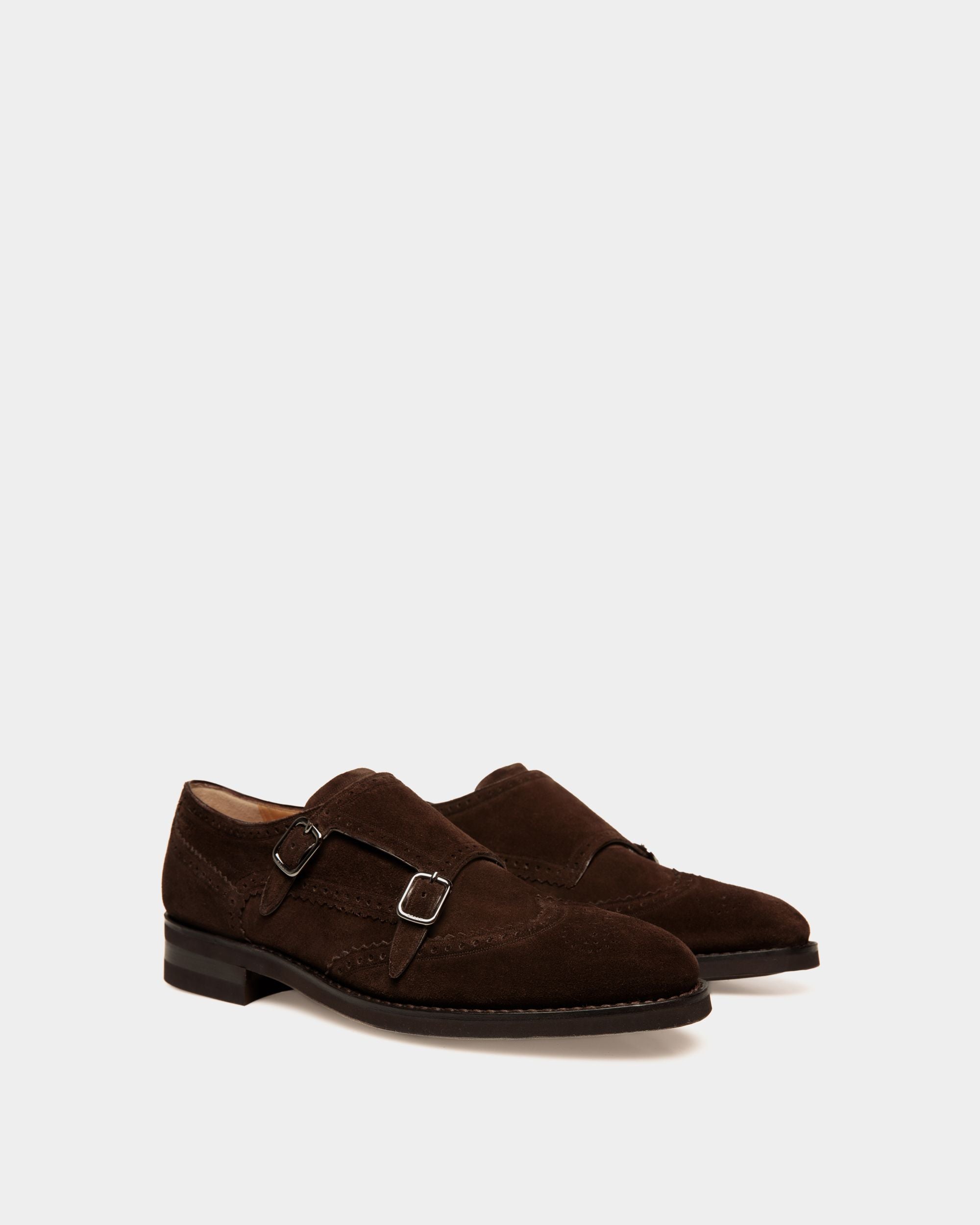 Chaussure Monkstrap Scribe Un En Daim Ebano - Homme - Bally - 02