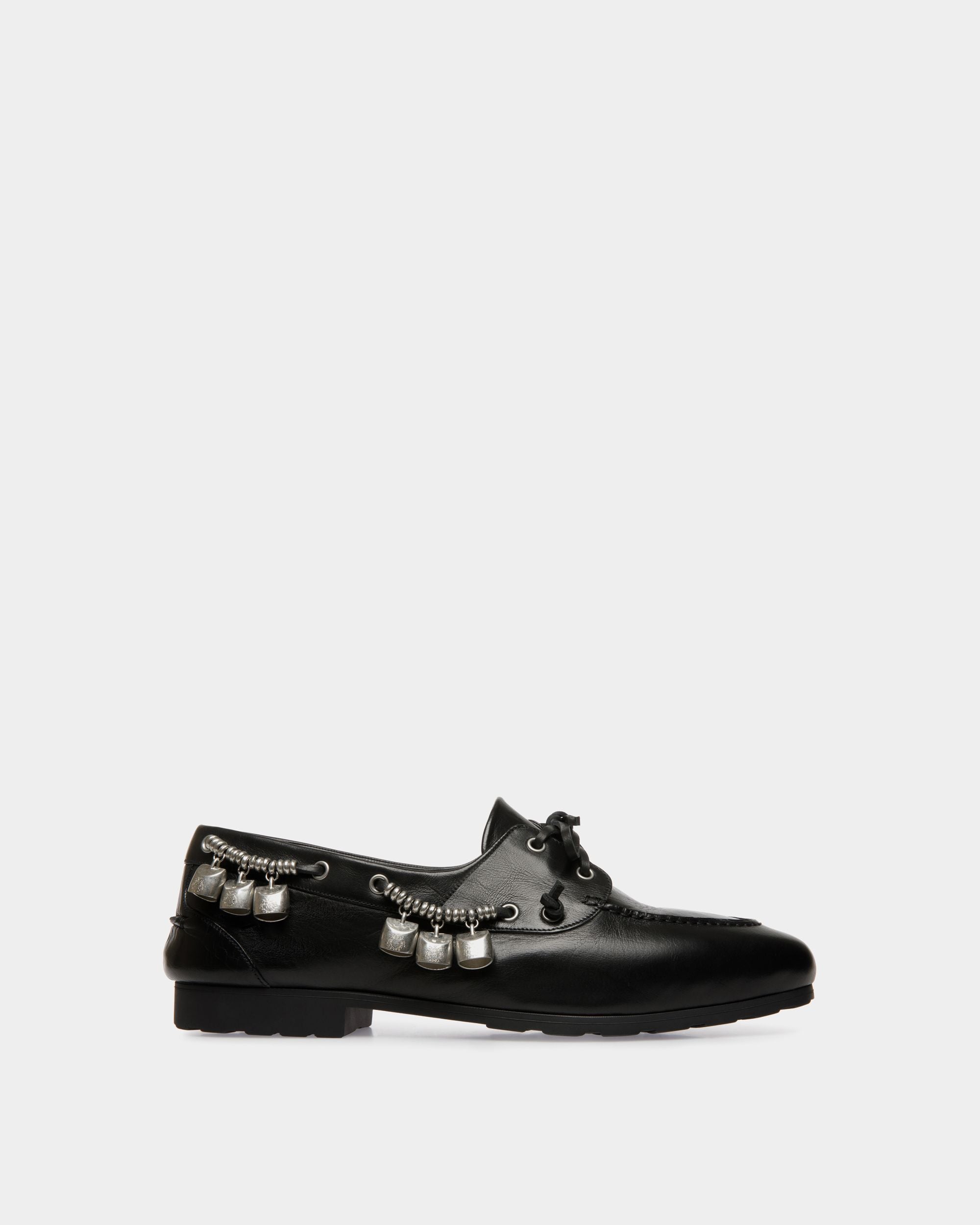 Mocassin Plume En Cuir Noir - Homme - Bally - 01