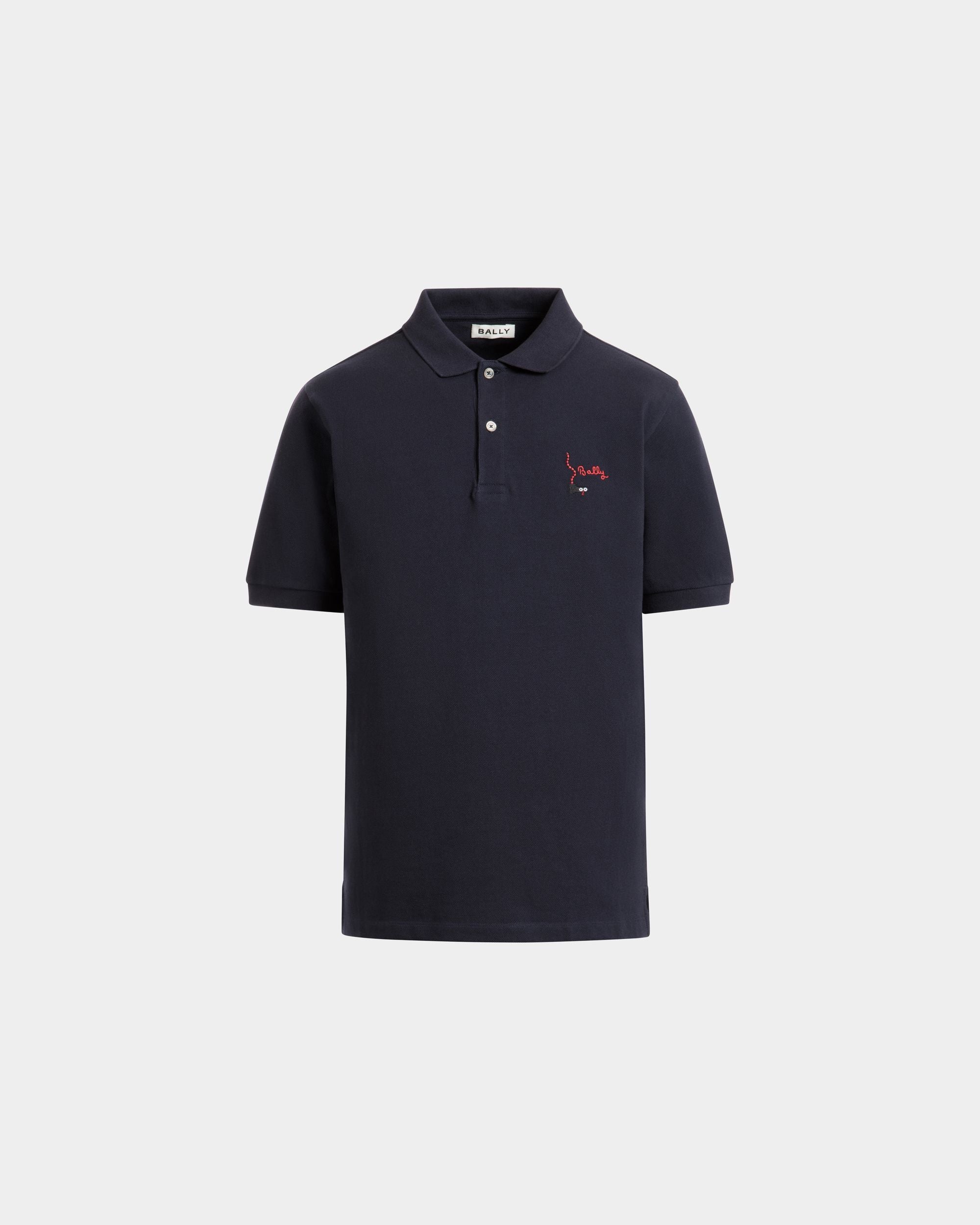 Polo En Coton Navy Blue - Homme - Bally - 01