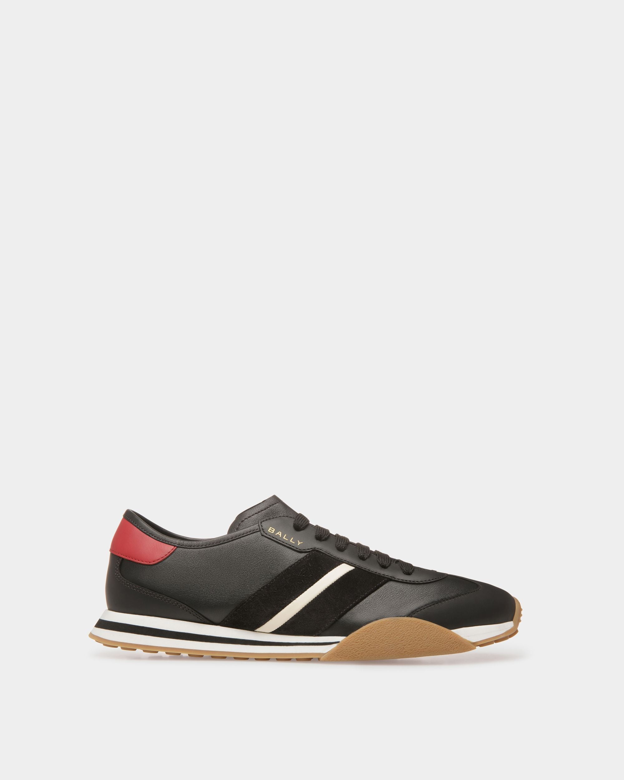 Sneakers Sussex En cuir noir, ivoire et rubis profond - Homme - Bally - 01